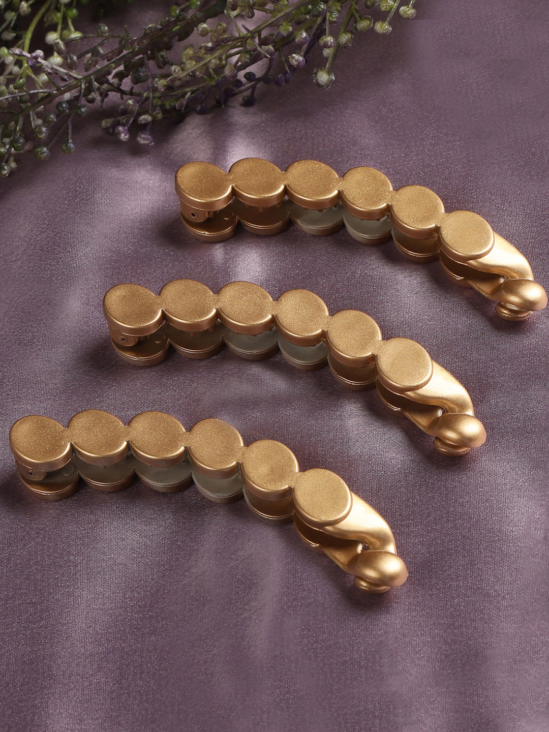 

AccessHer Women Gold-Toned Set of 3 Banana Clip