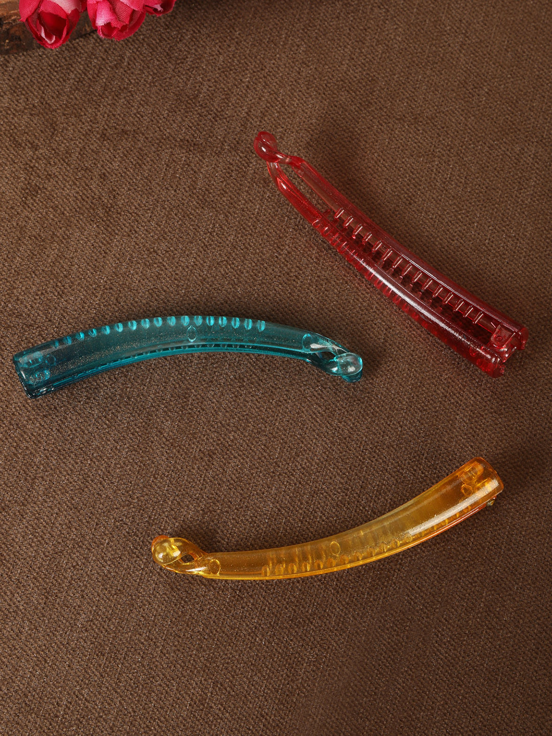 

AccessHer Women Set of 3 Banana Clip, Yellow
