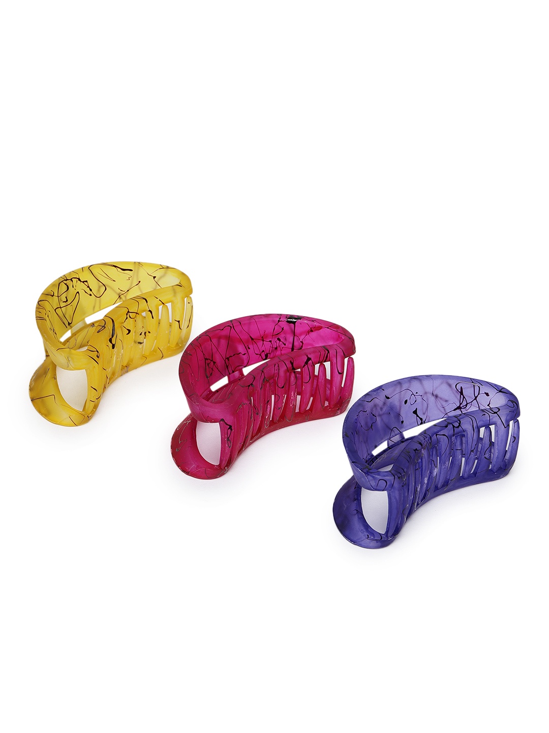 

AccessHer Women Set of 3 Acrylic Claw Clips, Yellow