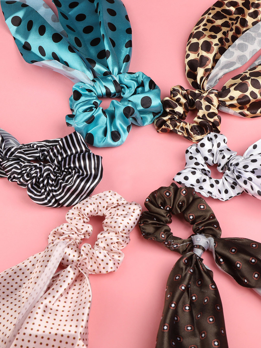 

AccessHer Women Set of 6 Ponytail Holders, Peach