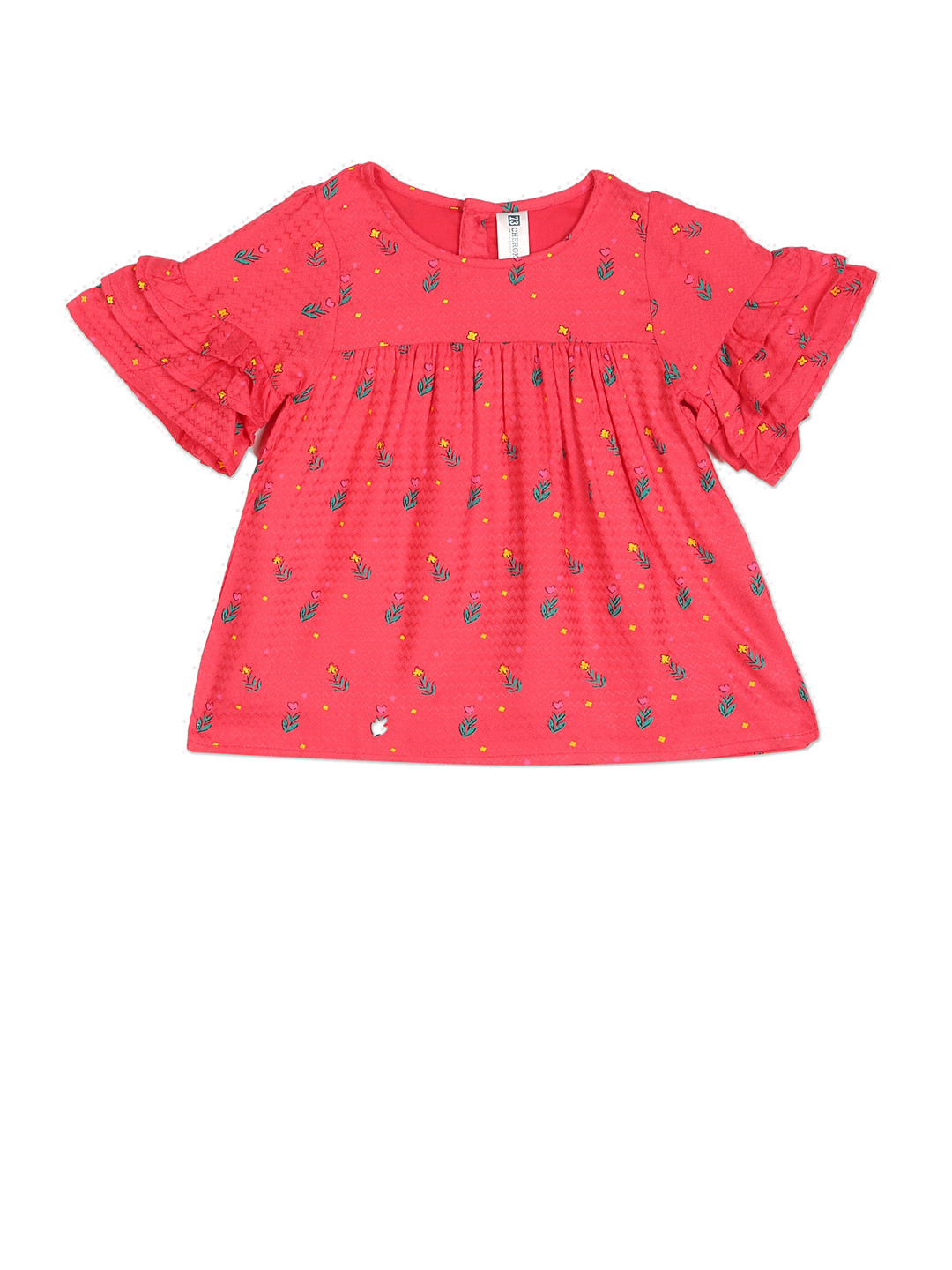 

Cherokee Pink Floral A-Line Top