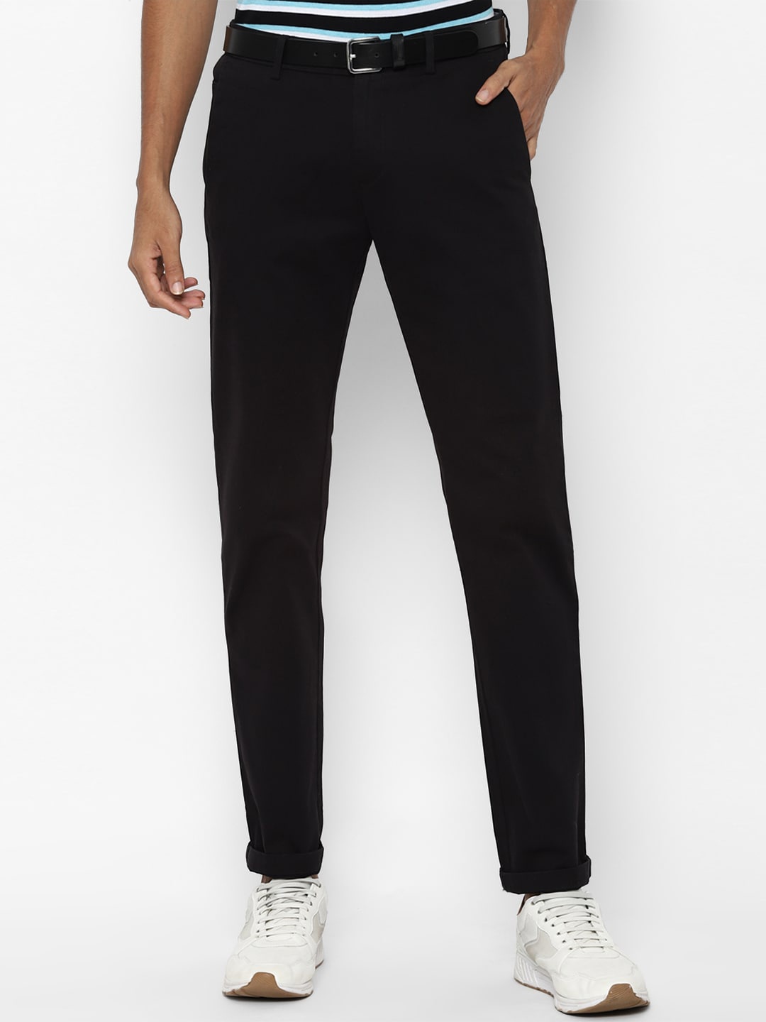 

Allen Solly Men Black Slim Fit Trousers