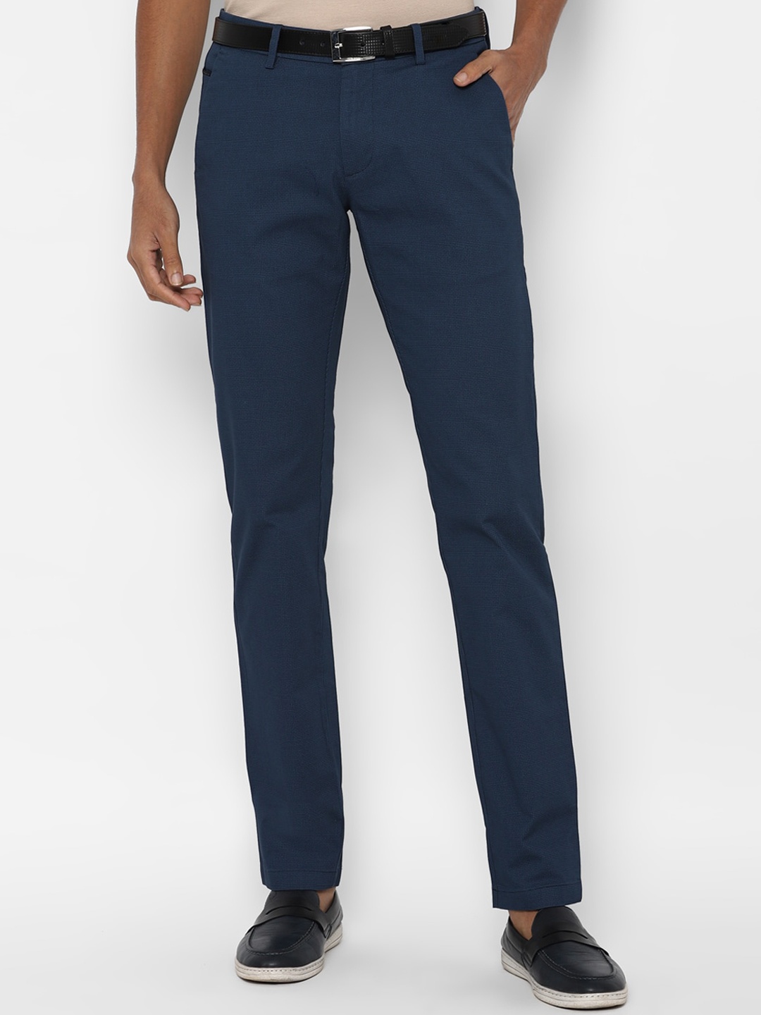 

Allen Solly Men Navy Blue Slim Fit Trousers