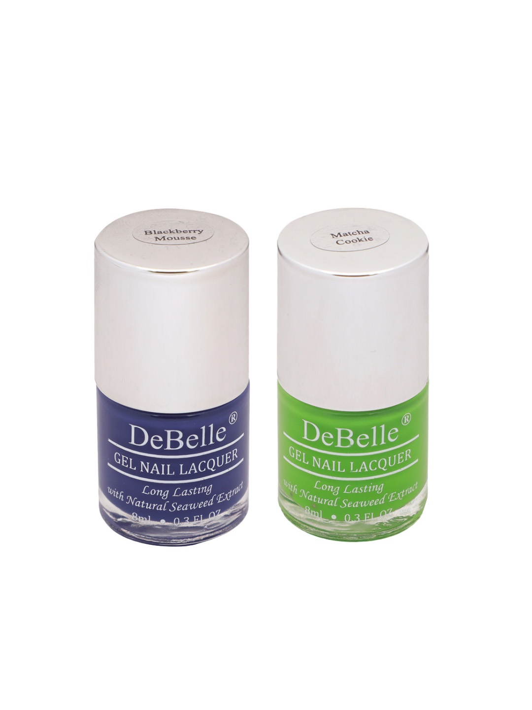 

DeBelle Set of 2 Berry Pastels Gel Nail Polish- Blackberry Mousse Matcha Cookie- 8ml Each, Blue