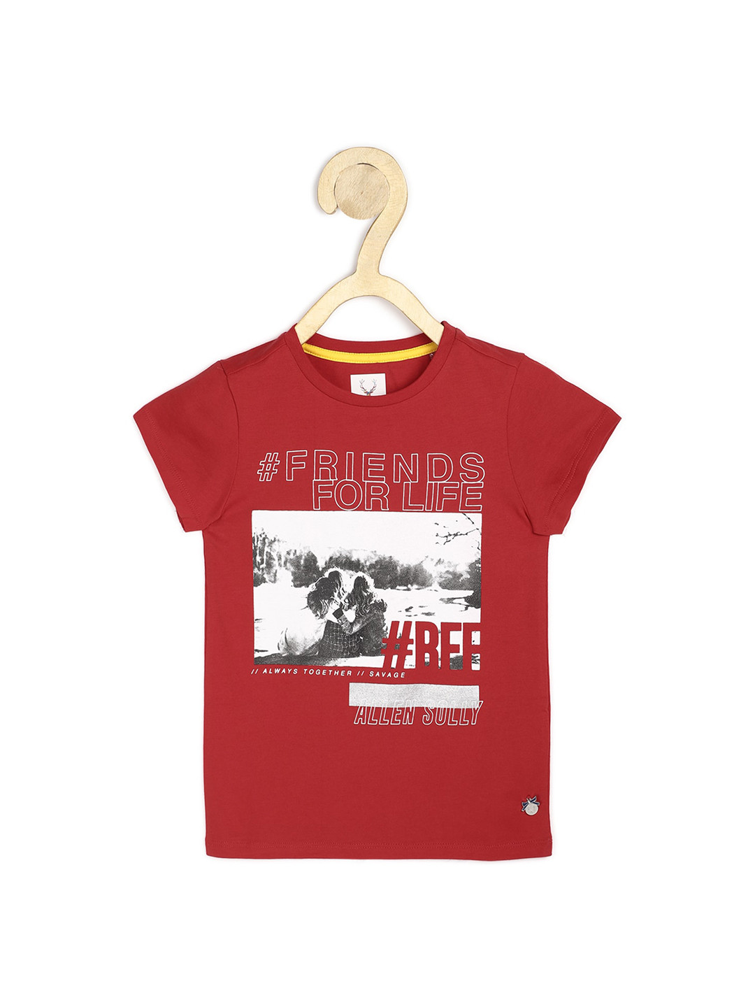 

Allen Solly Junior Girls Red & White Printed T-shirt