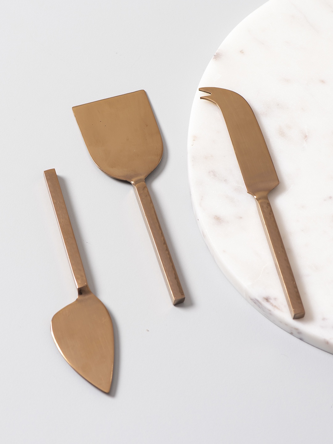 

nestroots Set of 3 Copper-Toned Stainless Steel Cheese Servers