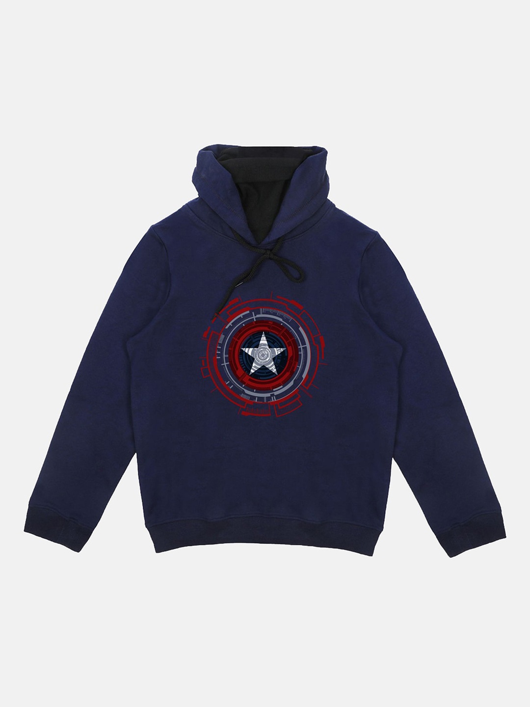 

Marvel by Wear Your Mind Unisex Kids Navy Blue Printed Hooded Sweatshirt