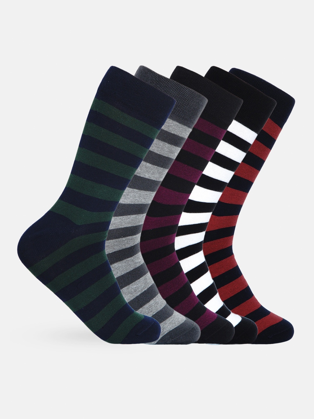 

VINENZIA Men Pack Of 5 Assorted Above Ankle Length Socks, Black