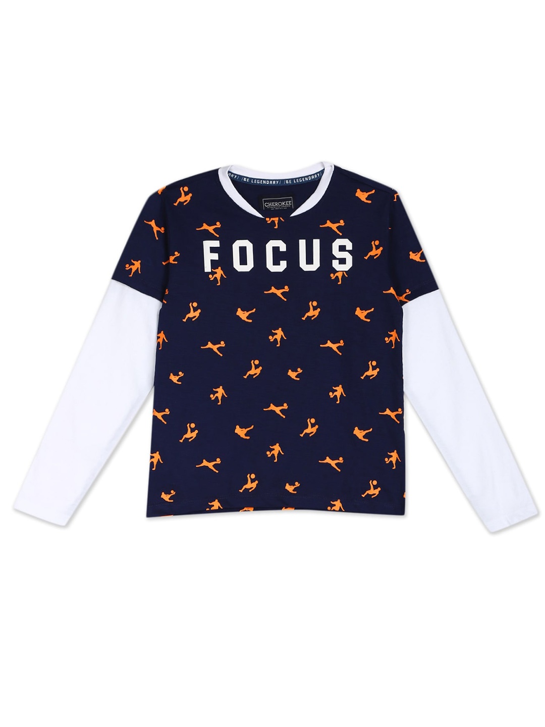 

Cherokee Boys Blue & White Printed T-shirt