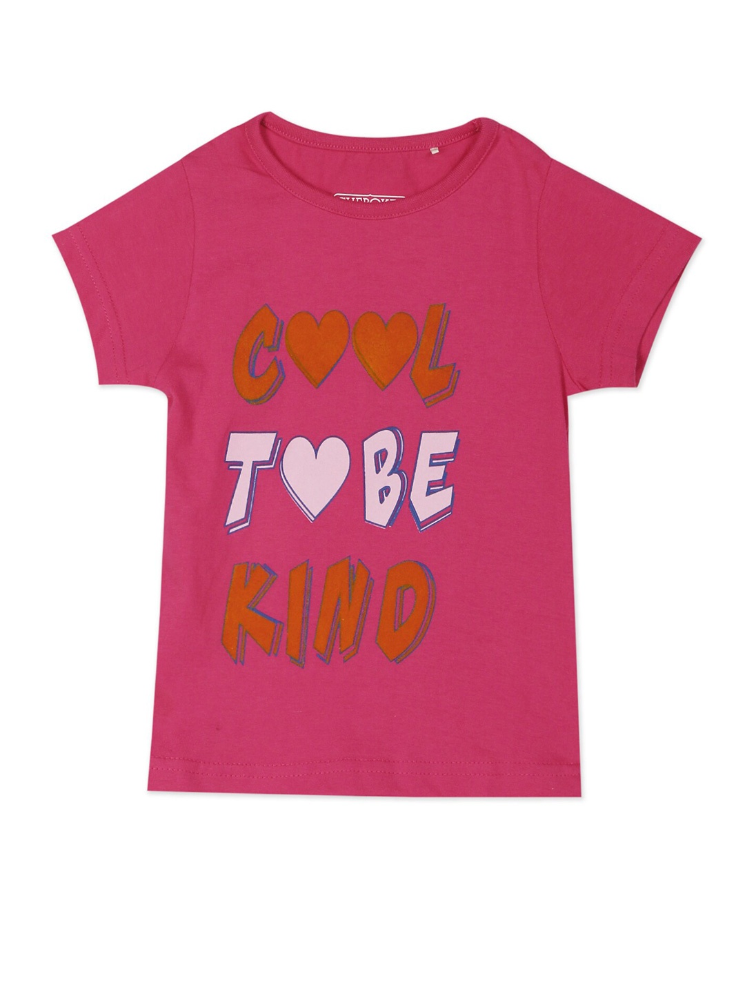 

Cherokee Girls Pink Typography Printed T-shirt