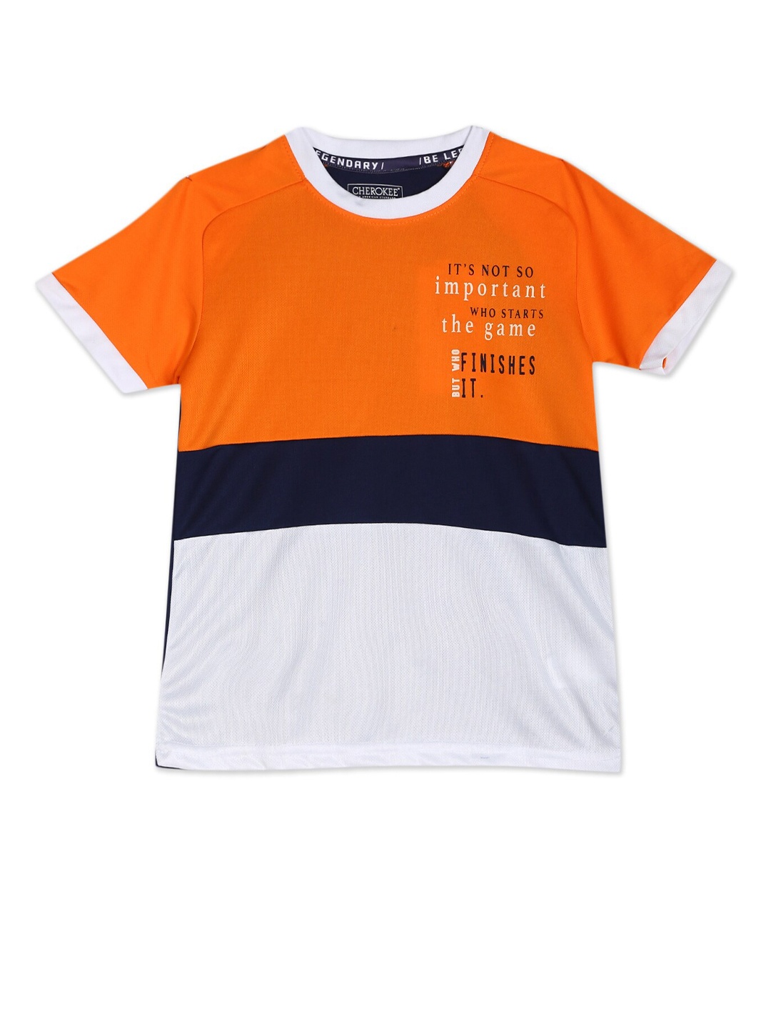 

Cherokee Boys Orange Colourblocked Applique T-shirt