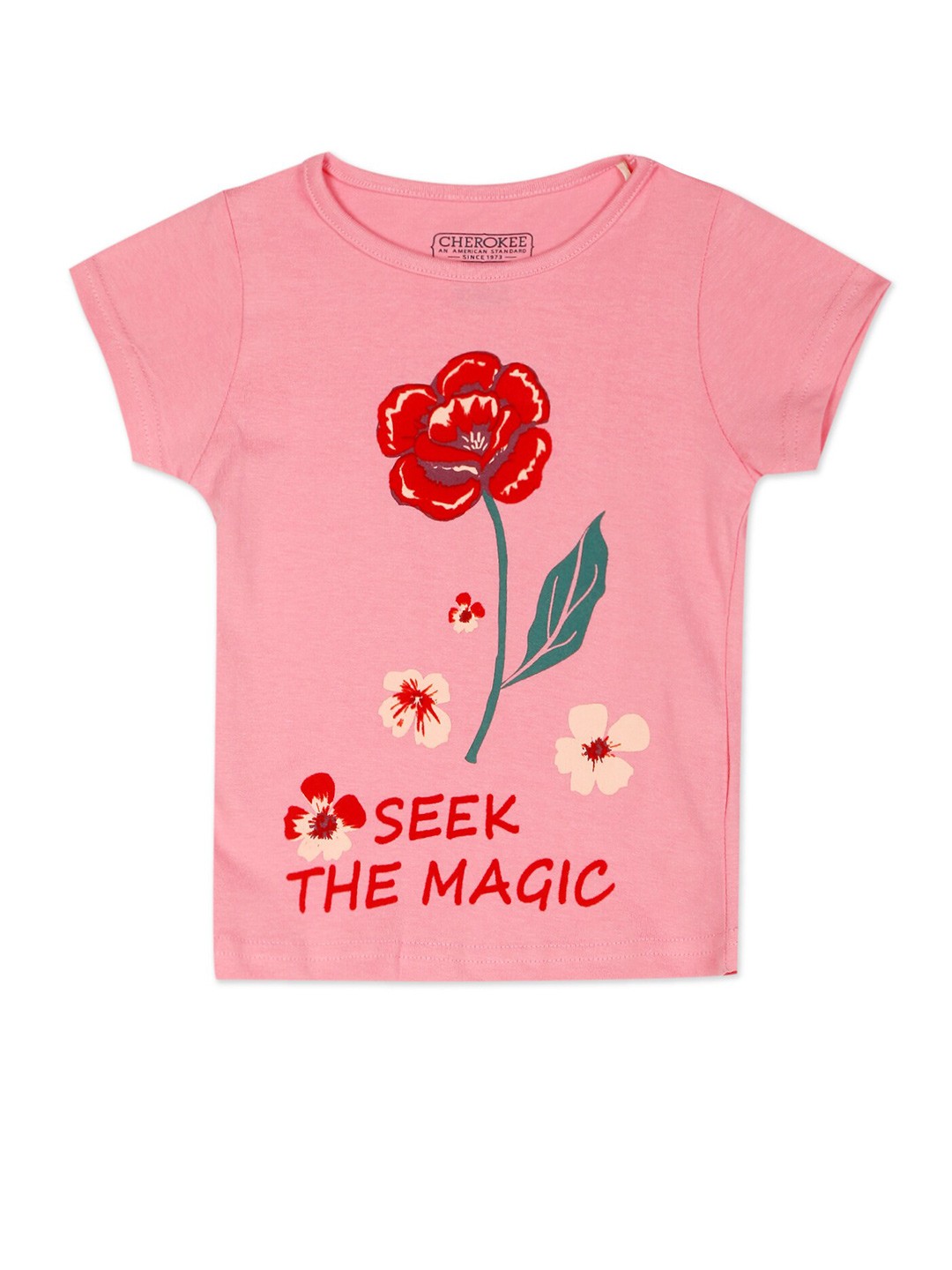 

Cherokee Girls Pink Graphic Printed T-shirt