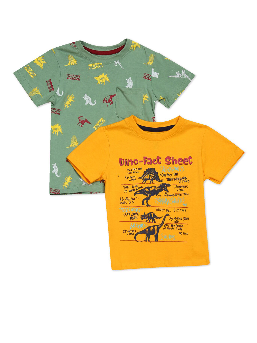 

Cherokee Pack Of 2 Yellow & Green Printed T-shirts