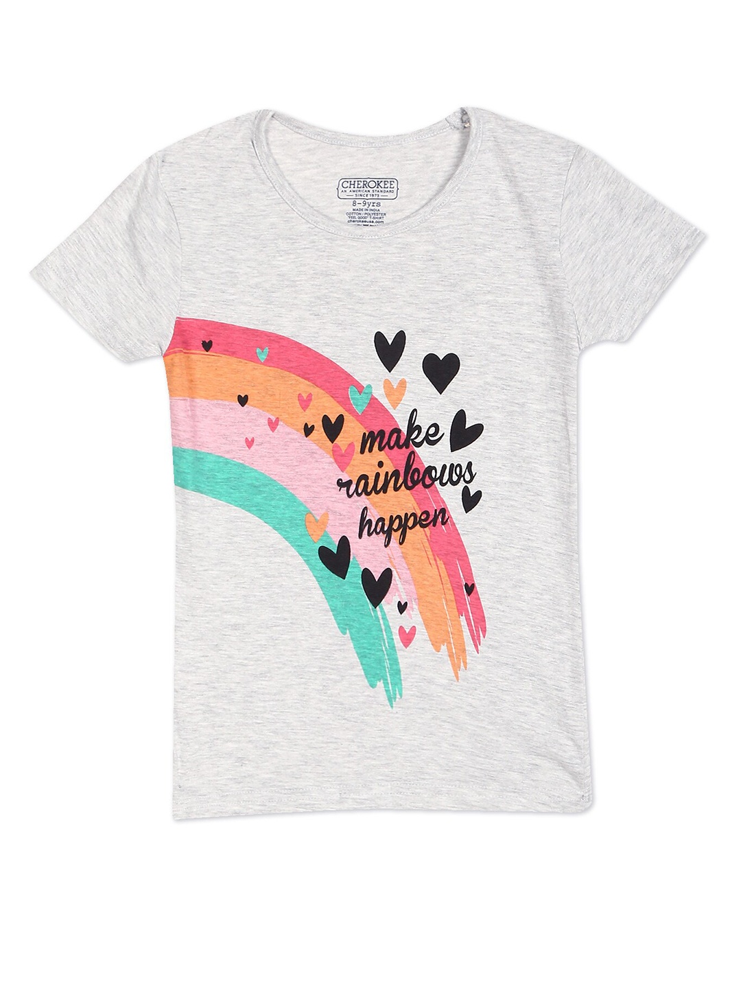 

Cherokee Girls Grey Printed T-shirt