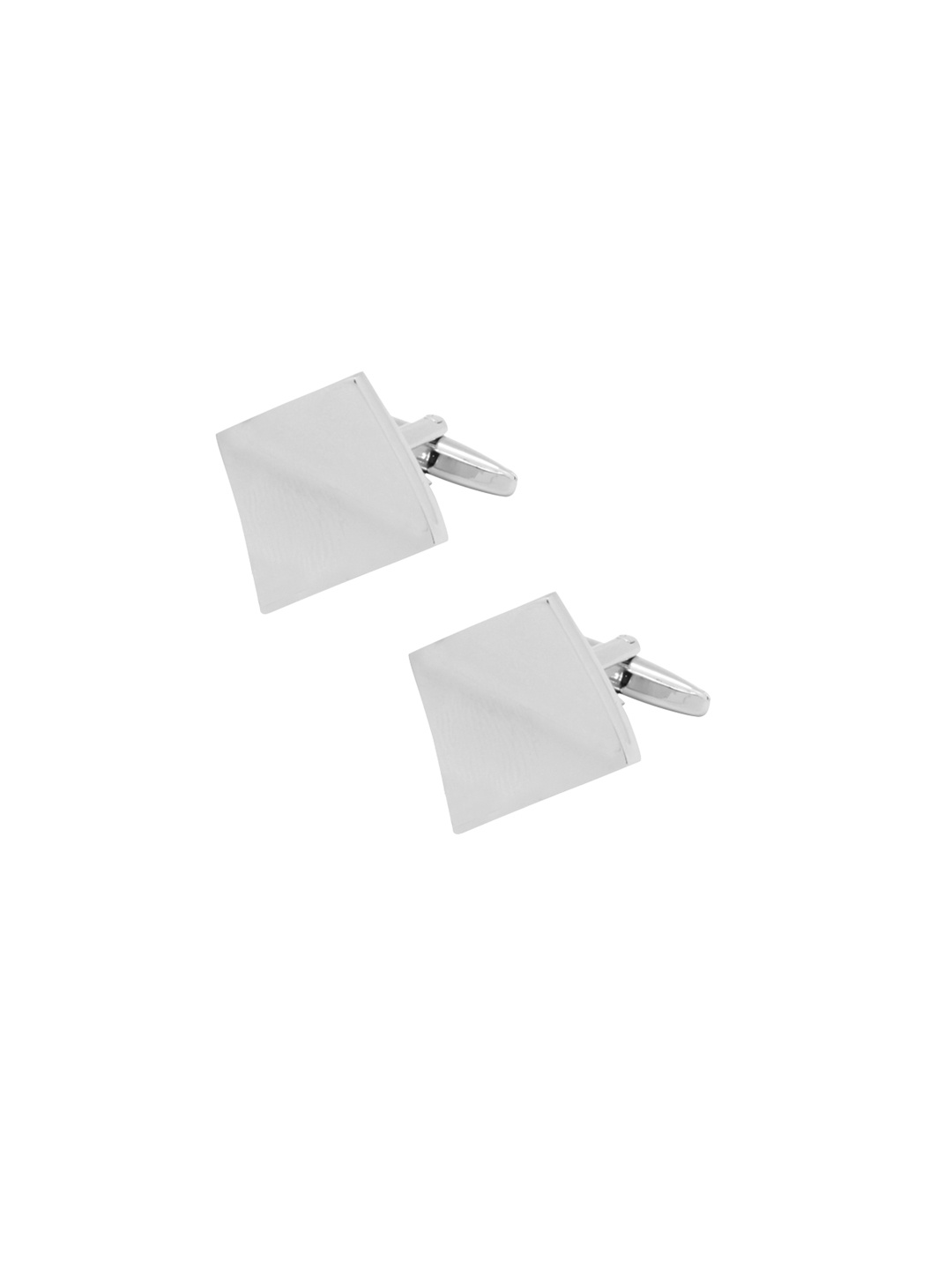 

The Tie Hub Silver-Toned Diamond-Shaped Cufflinks