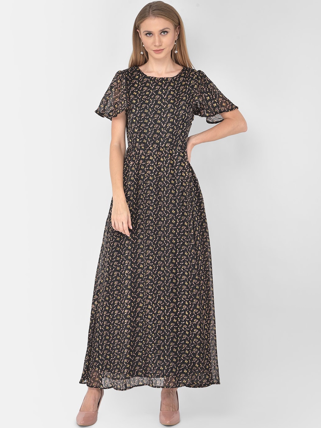 

Latin Quarters Black Floral Maxi Dress