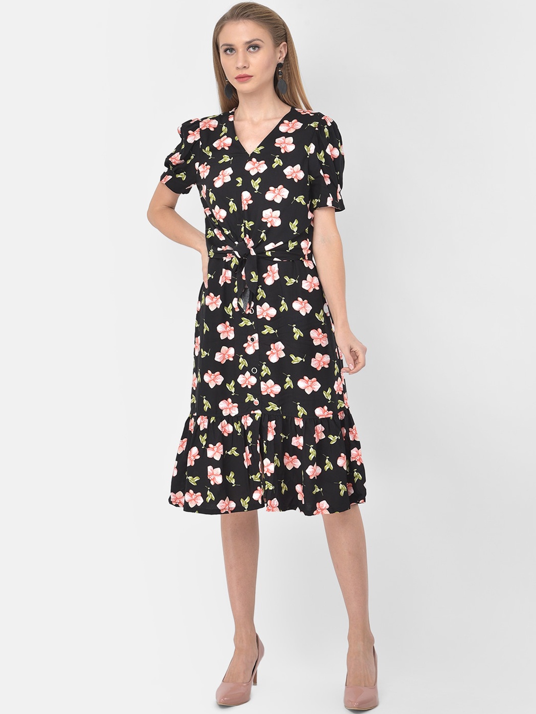 

Latin Quarters Black Floral Dress