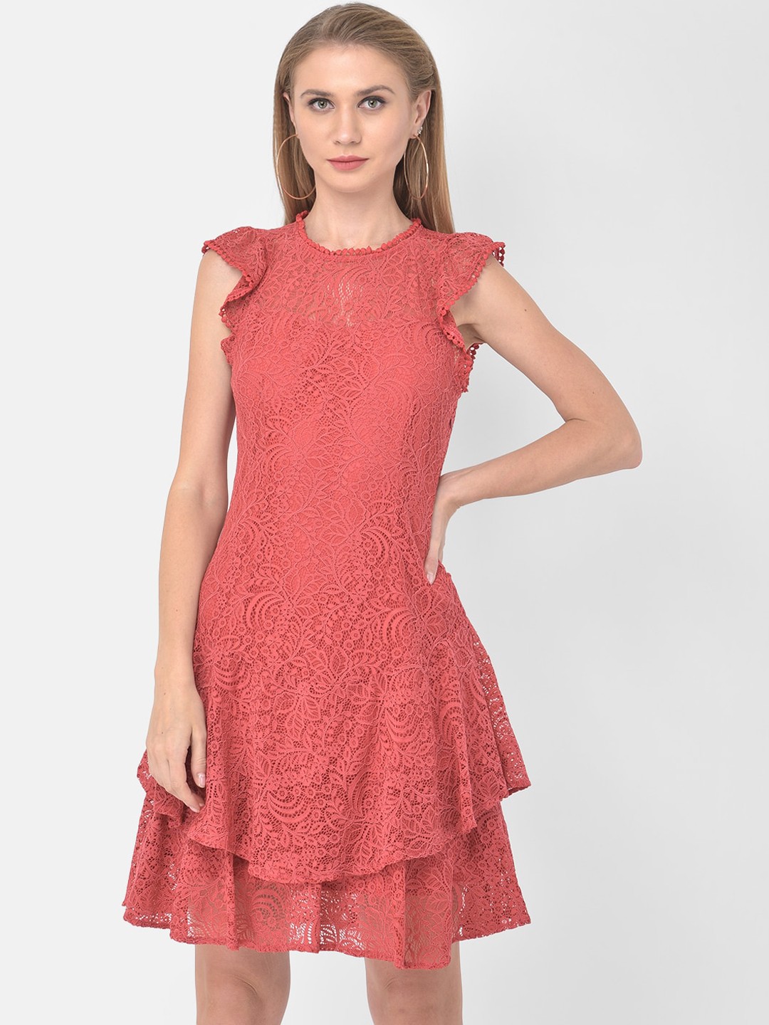 

Latin Quarters Rust Embroidered Dress