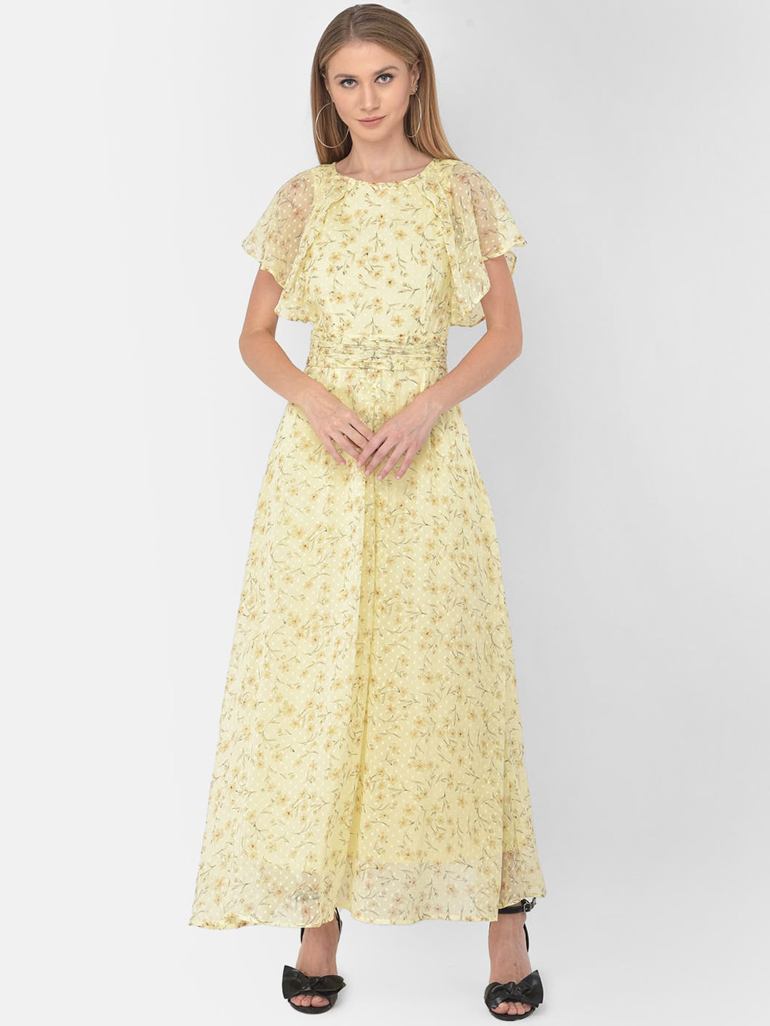 

Latin Quarters Yellow Floral Maxi Dress