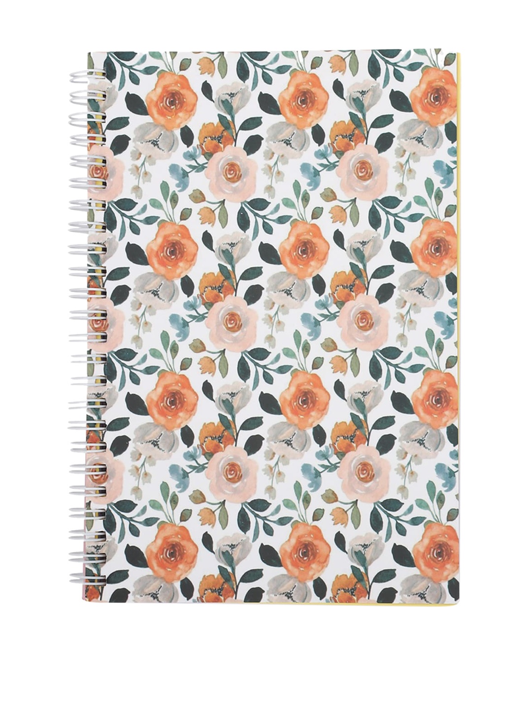 

FOREVER 21 White & Orange Floral Printed Dairy