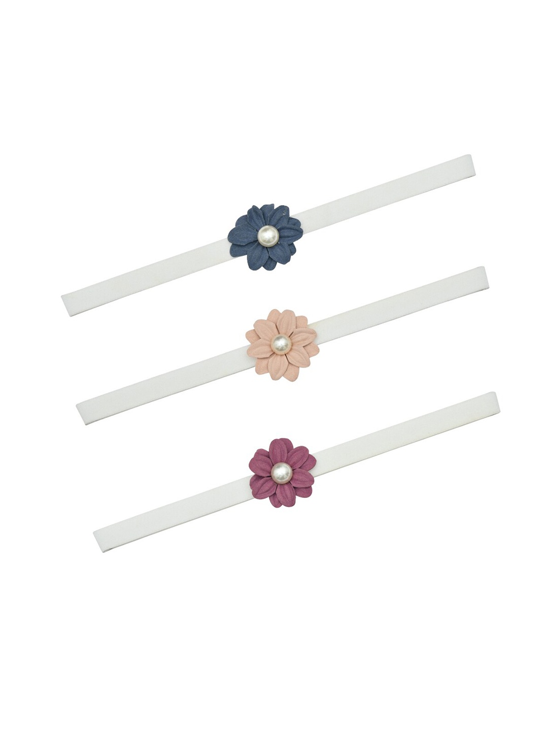 

FUNKRAFTS Girls Pack of 3 Maroon & Navy Blue Beaded Hairband