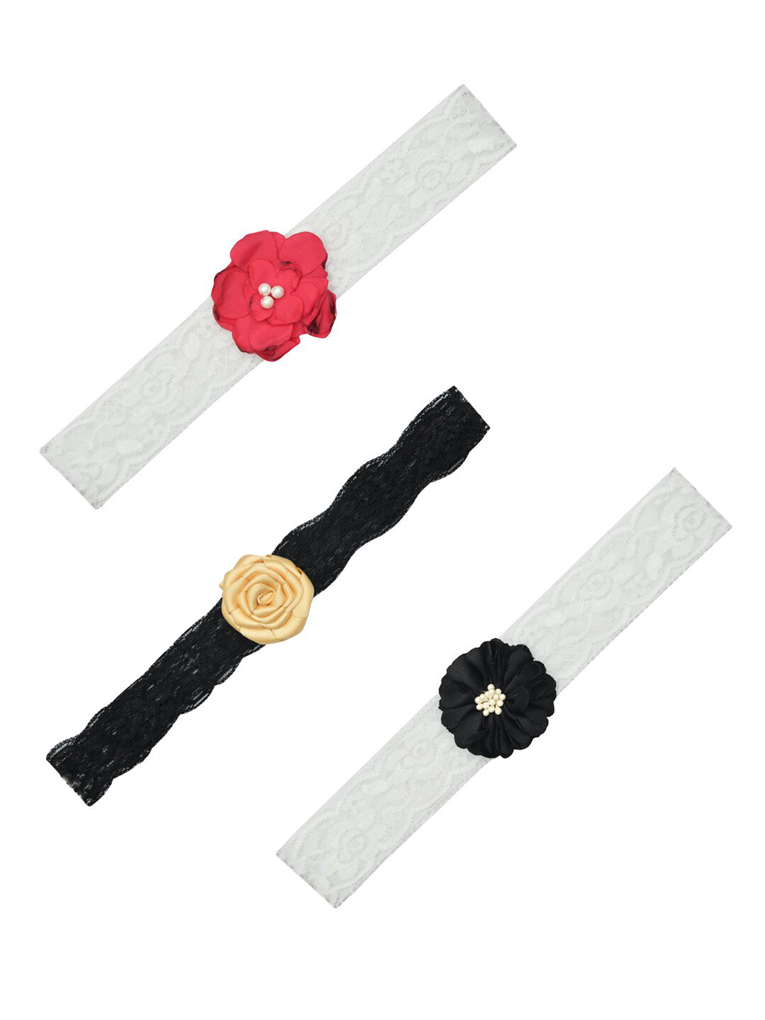 

FUNKRAFTS Girls Set Of 3 Headbands, White