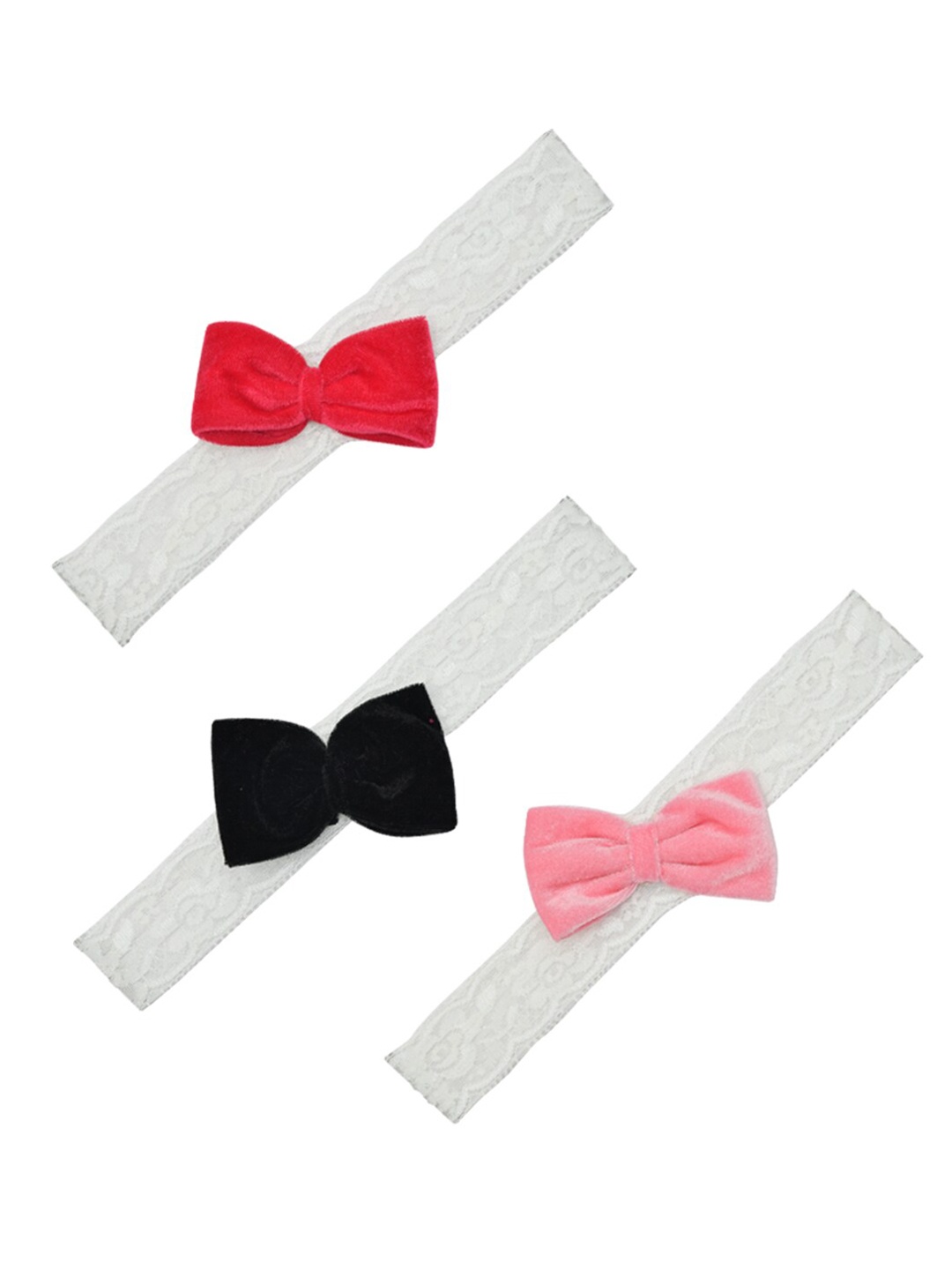 

FUNKRAFTS Girls White & Red Set of 3 Hairband