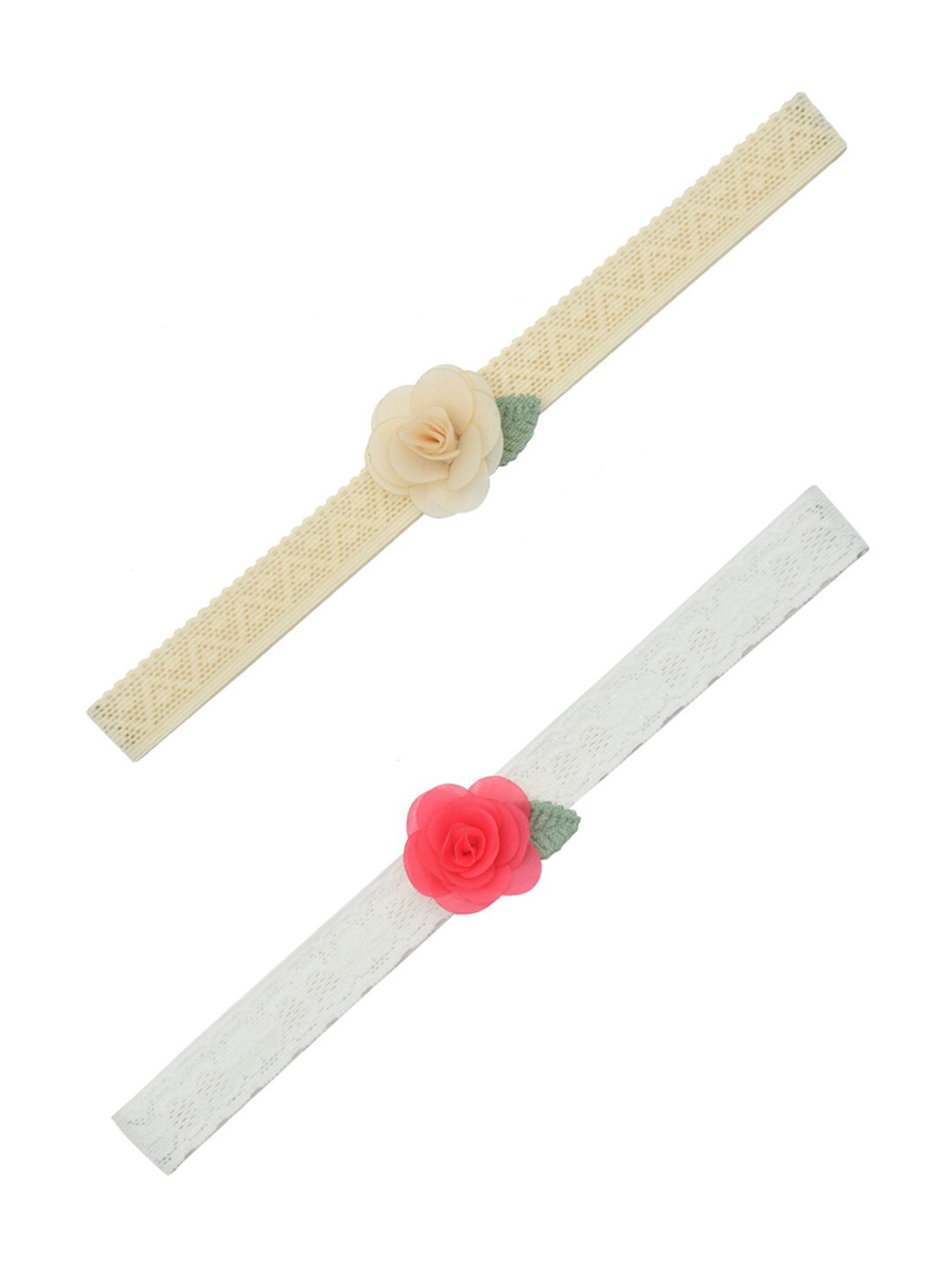 

FUNKRAFTS Girls Cream-Coloured & White Set of 2 Hairband