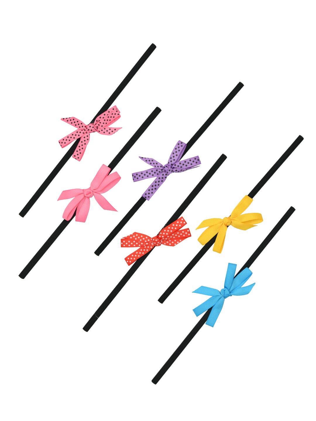 

FUNKRAFTS Girls Black & Pink Set of 6 Embellished Bobby Pins