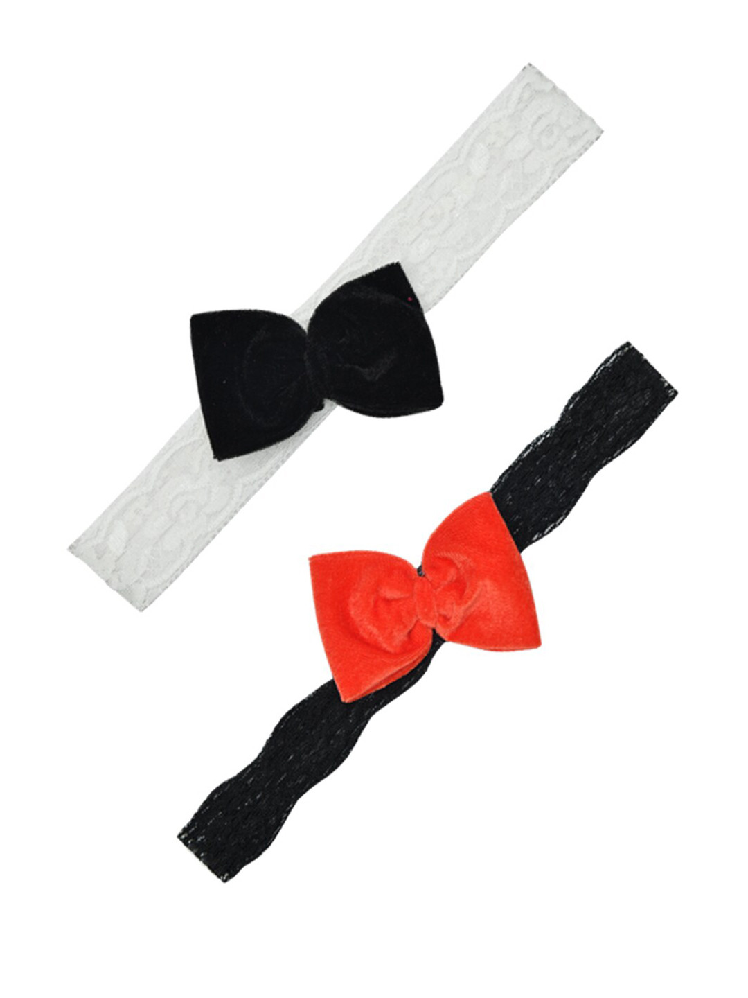 

FUNKRAFTS Girls White & Red Set of 2 Lace Hairband