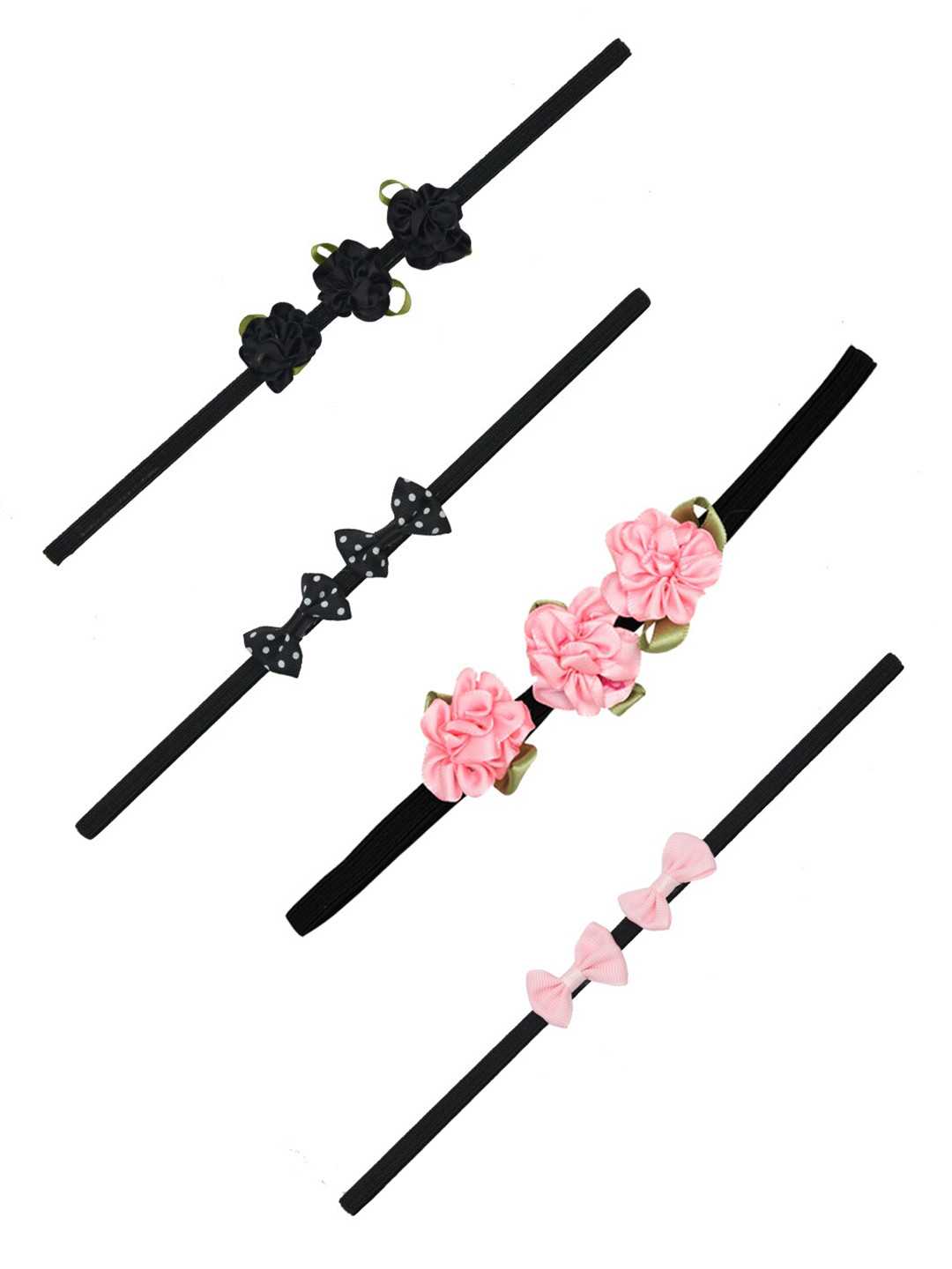 

FUNKRAFTS Girls Pack of 4 Multicolored Trendy Headbands, Multi