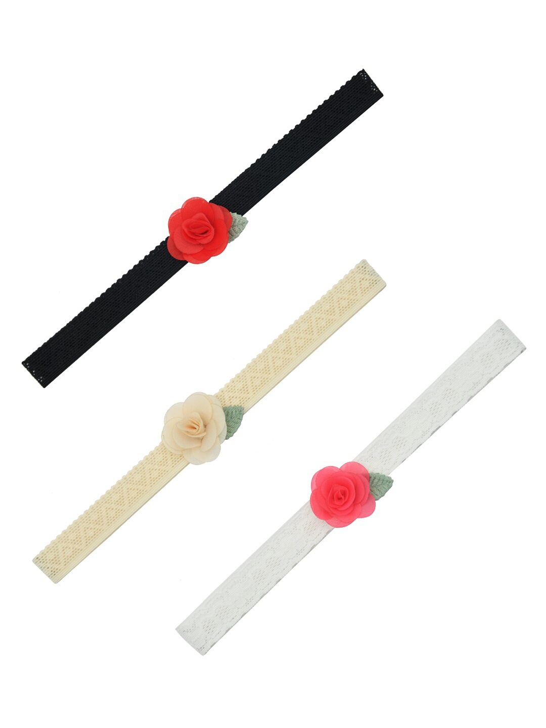 

FUNKRAFTS Girls Set Of 3 Embellished Headbands, White