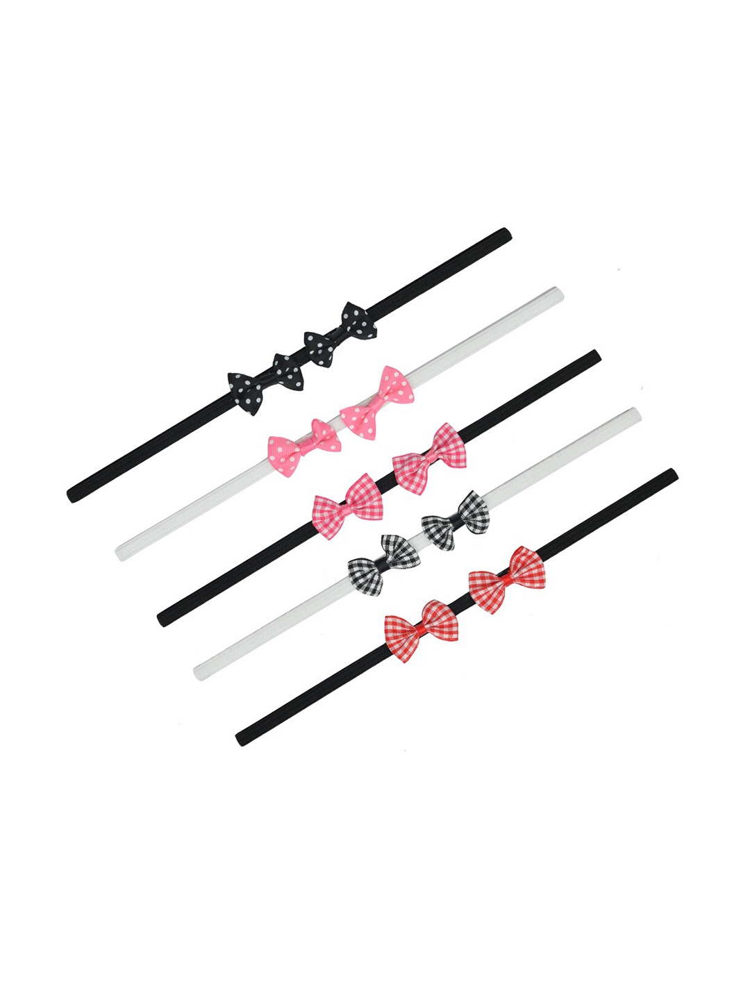 

FUNKRAFTS Girls White & Pink Set of 5 Hairband