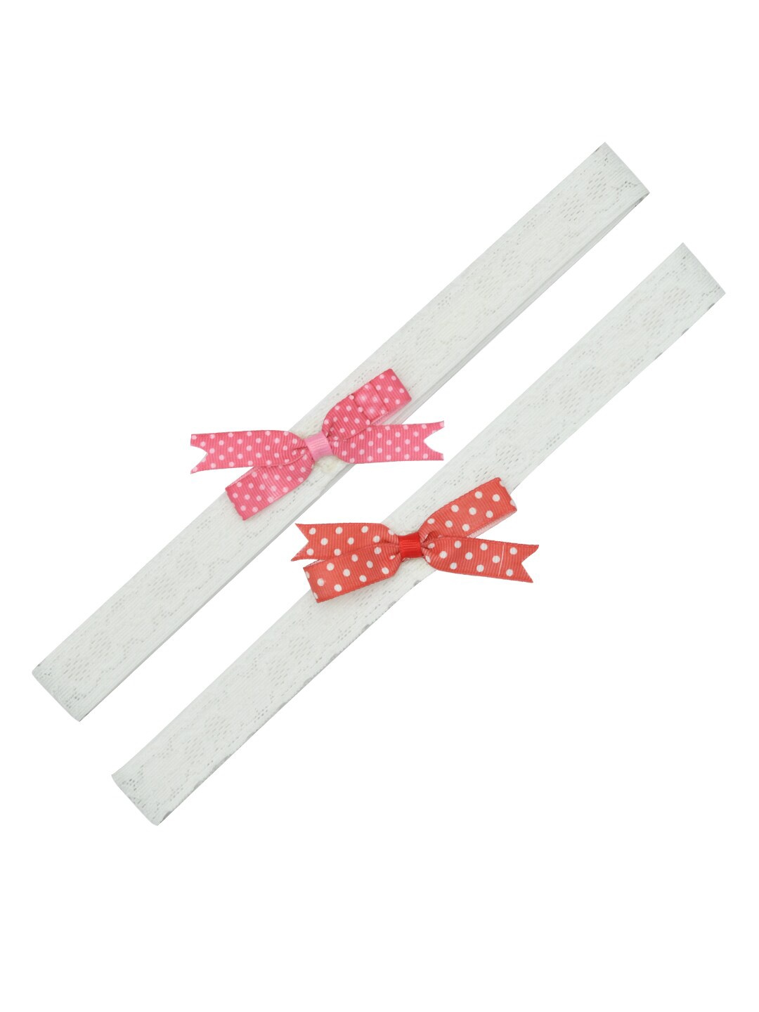 

FUNKRAFTS Girls White & Red Set of 2 Hairband