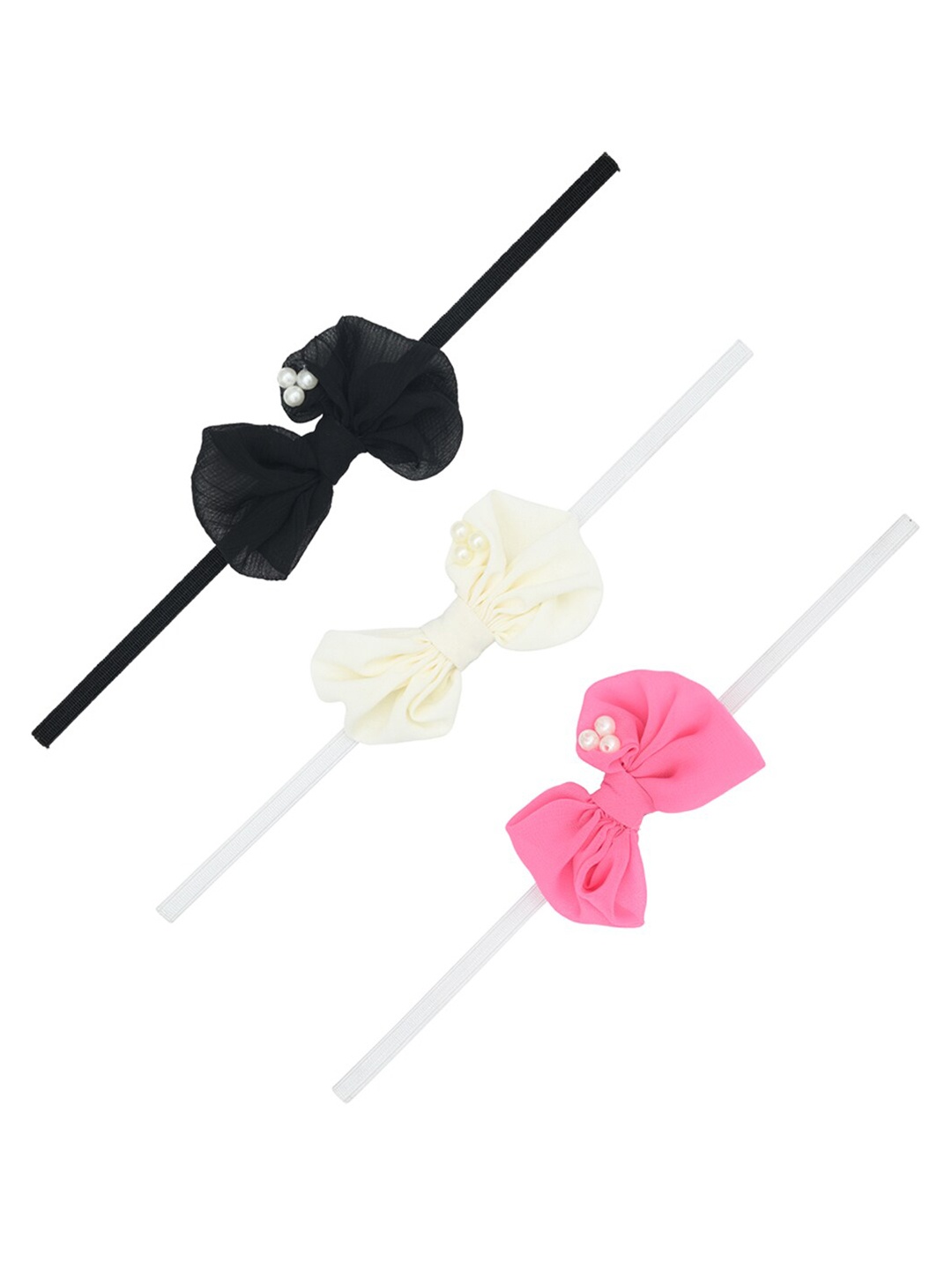 

FUNKRAFTS Girls White & Black Set of 3 Hairbands