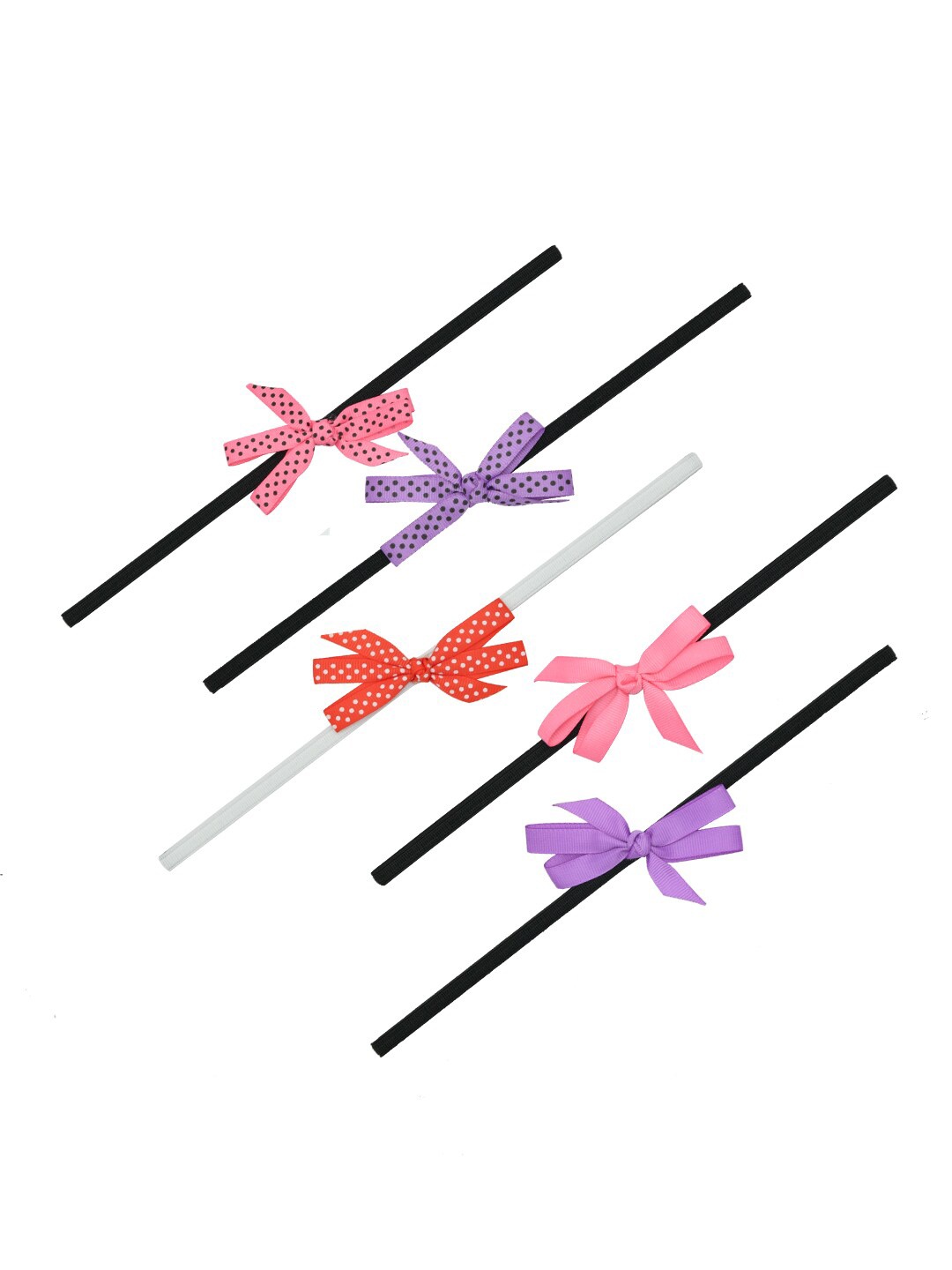 

FUNKRAFTS Girls Set of 5 Embellished Hairbands, Pink