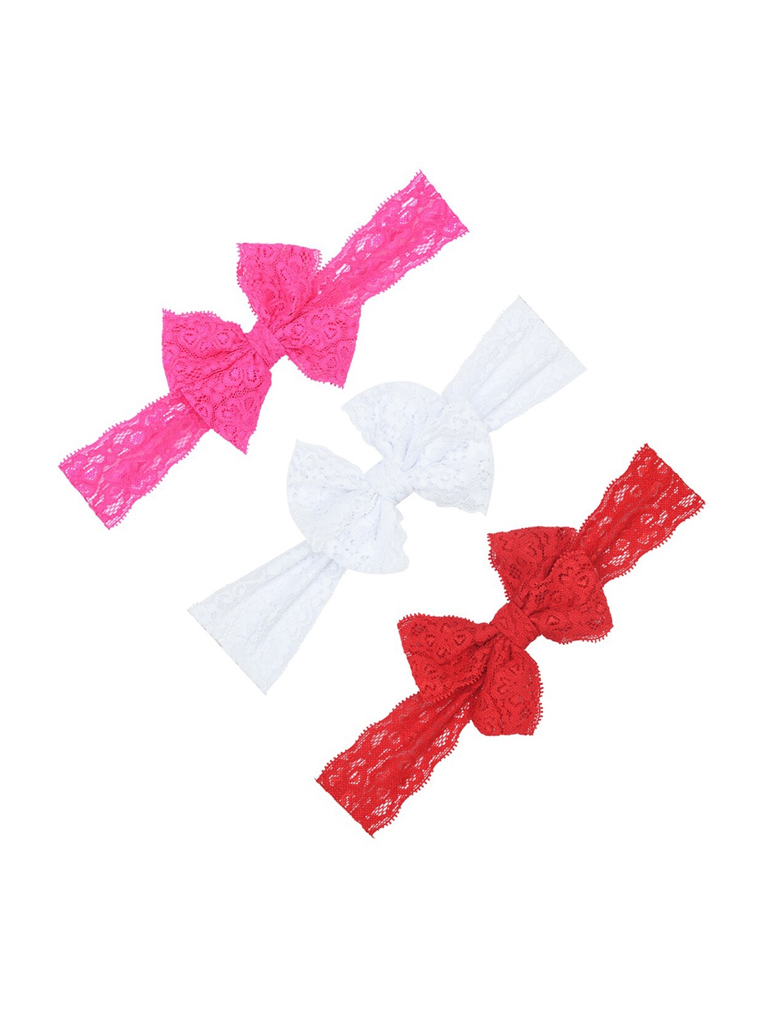 

FUNKRAFTS Girls Pack of 3 Multicolored Trendy Headbands, Red