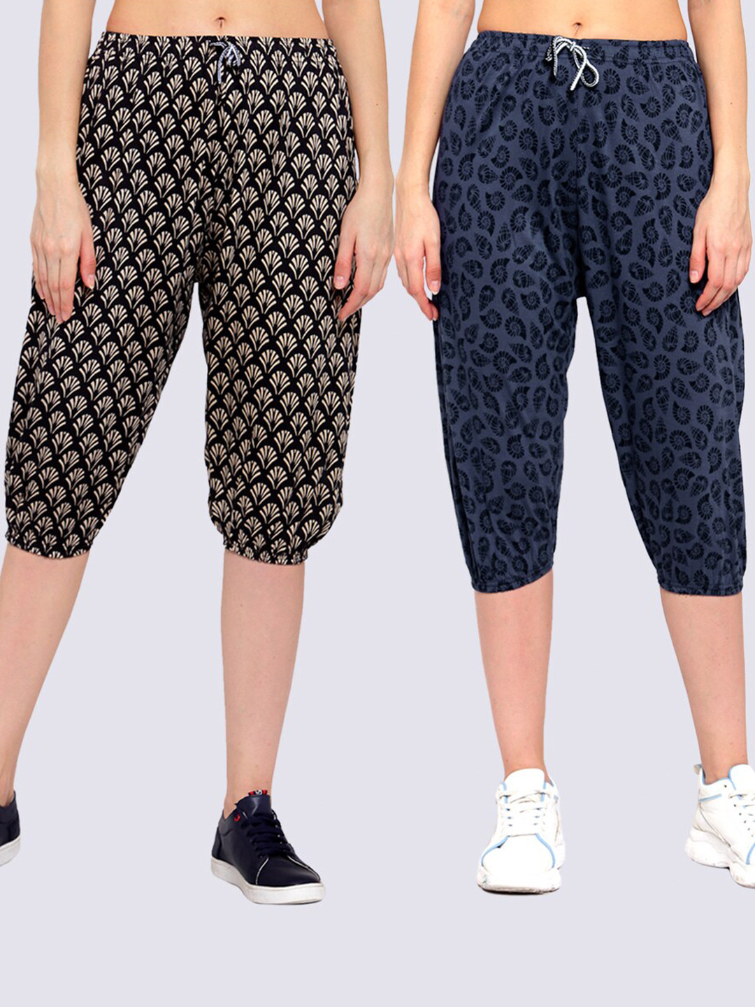 

KLOTTHE Pack Of 2 Women Multicoloured Printed Capris, Multi