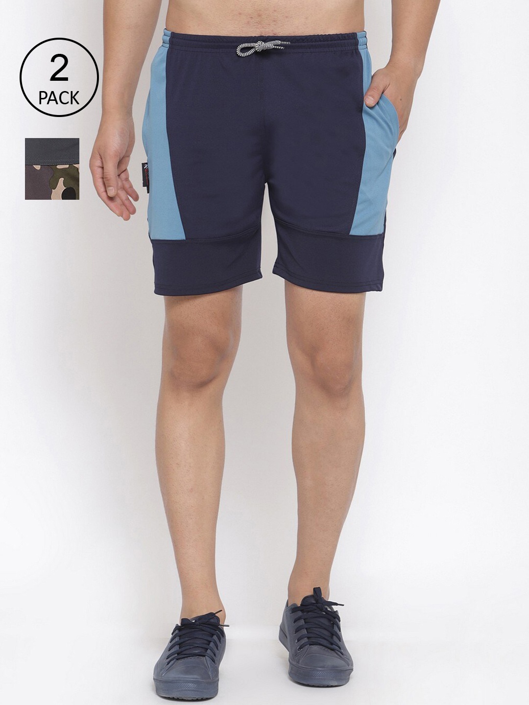 

KLOTTHE Men Pack of 2 Regular Fit Sports Shorts, Multi