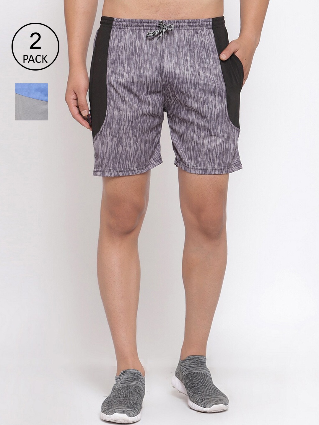 

KLOTTHE Men Pack of 2 Regular Fit Sports Shorts, Multi