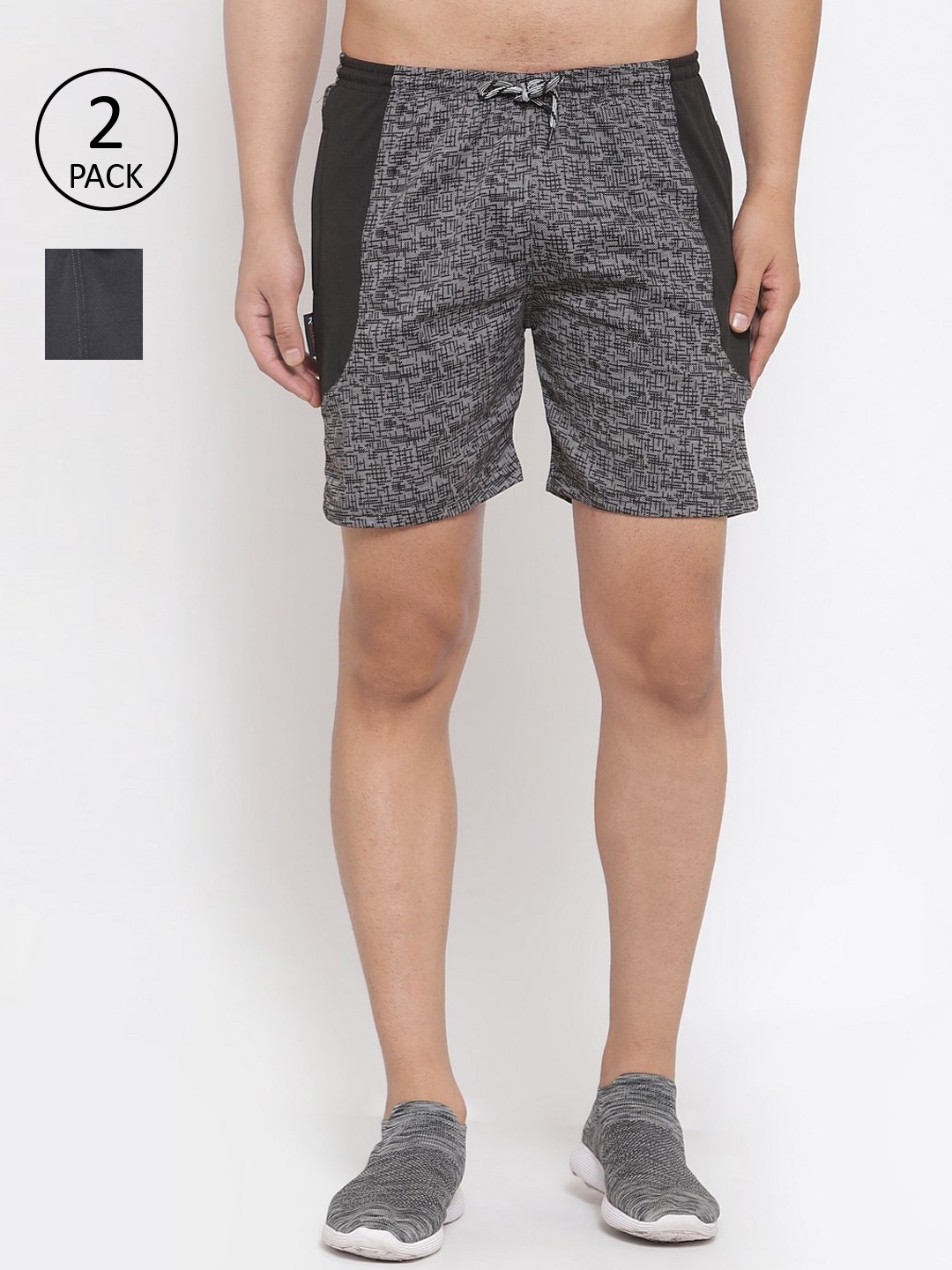

KLOTTHE Men Pack of 2 Regular Fit Sports Shorts, Multi