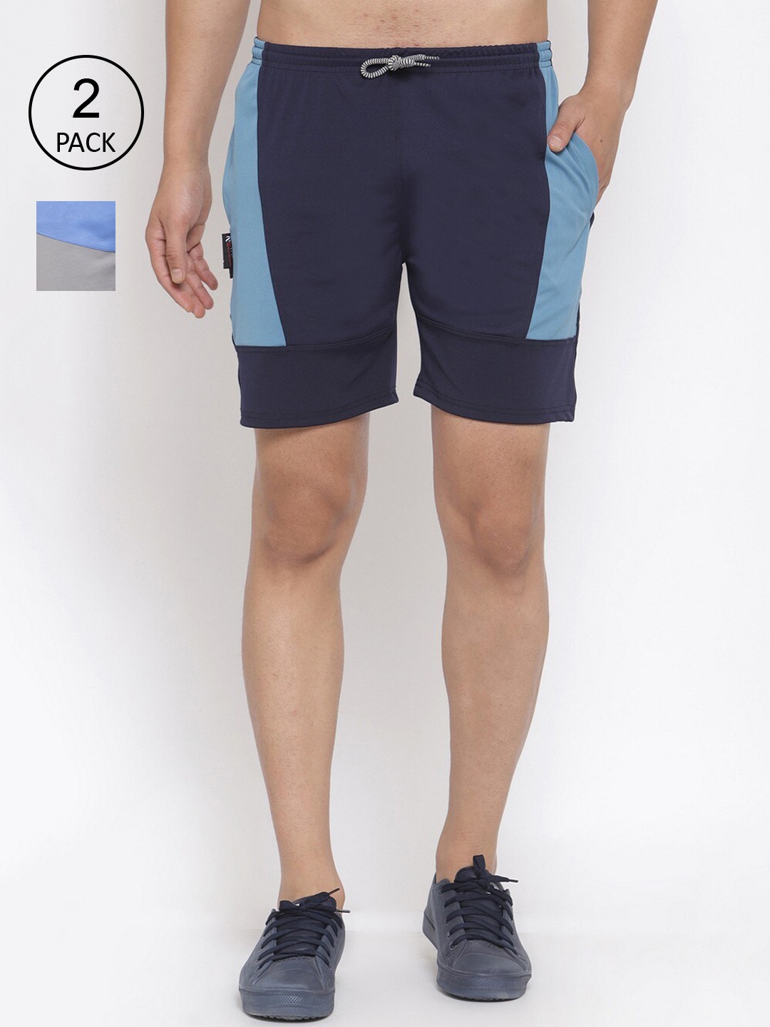 

KLOTTHE Men Pack of 2 Regular Fit Sports Shorts, Multi
