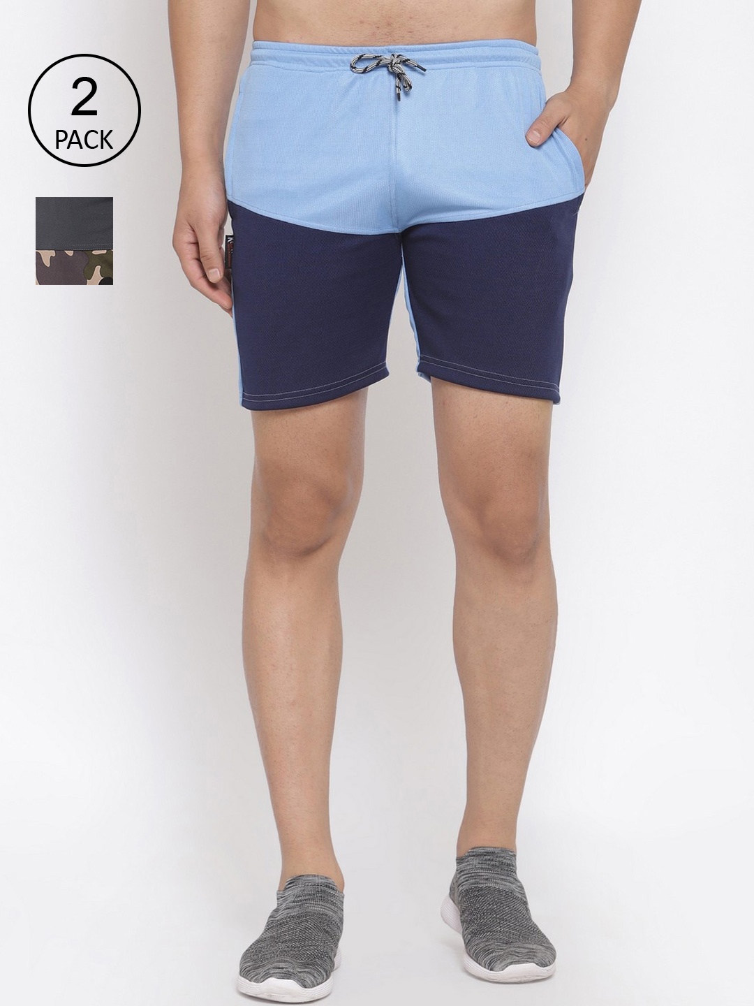 

KLOTTHE Men Pack of 2 Regular Fit Sports Shorts, Multi