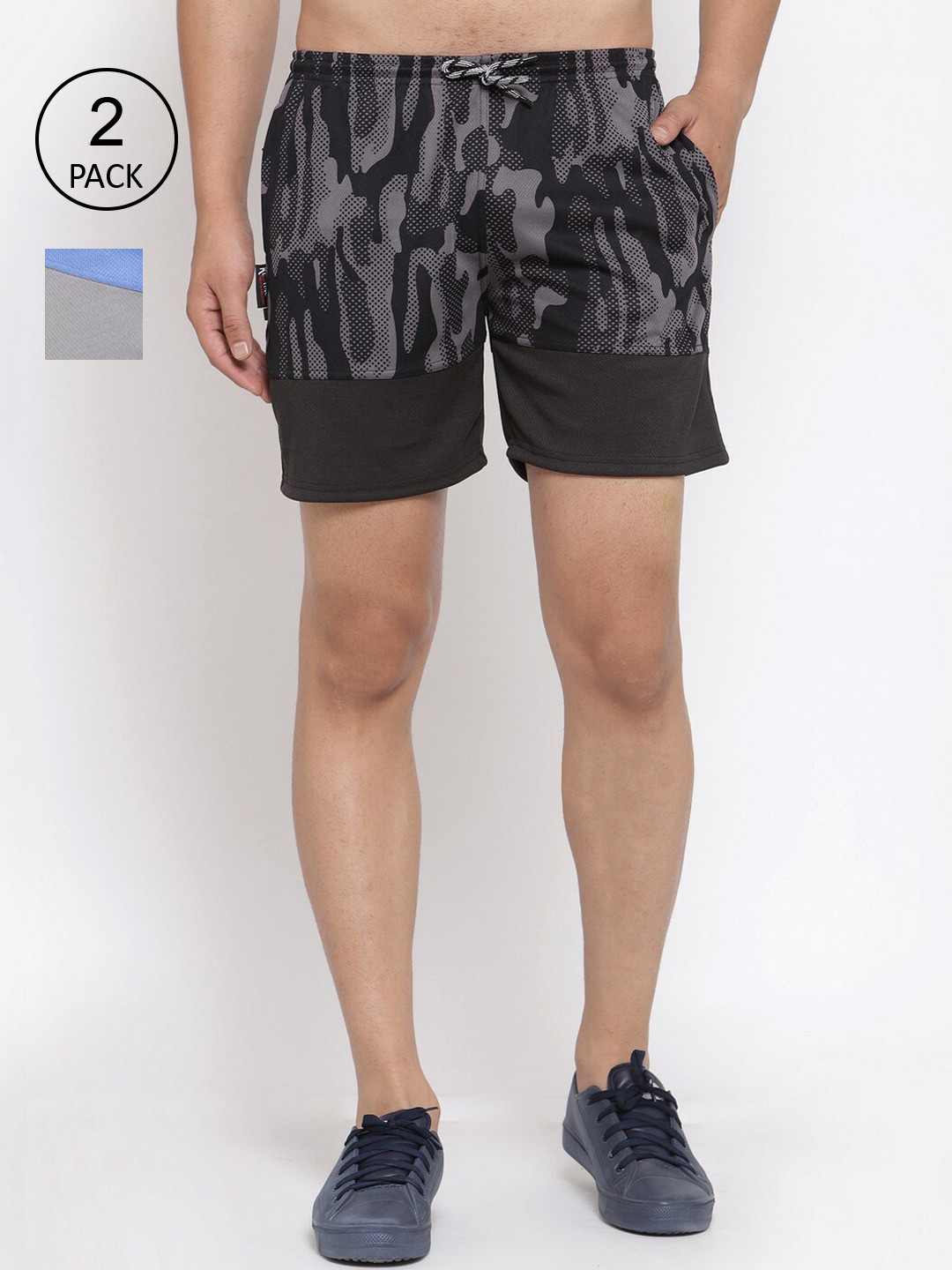 

KLOTTHE Men Pack of 2 Regular Fit Sports Shorts, Multi