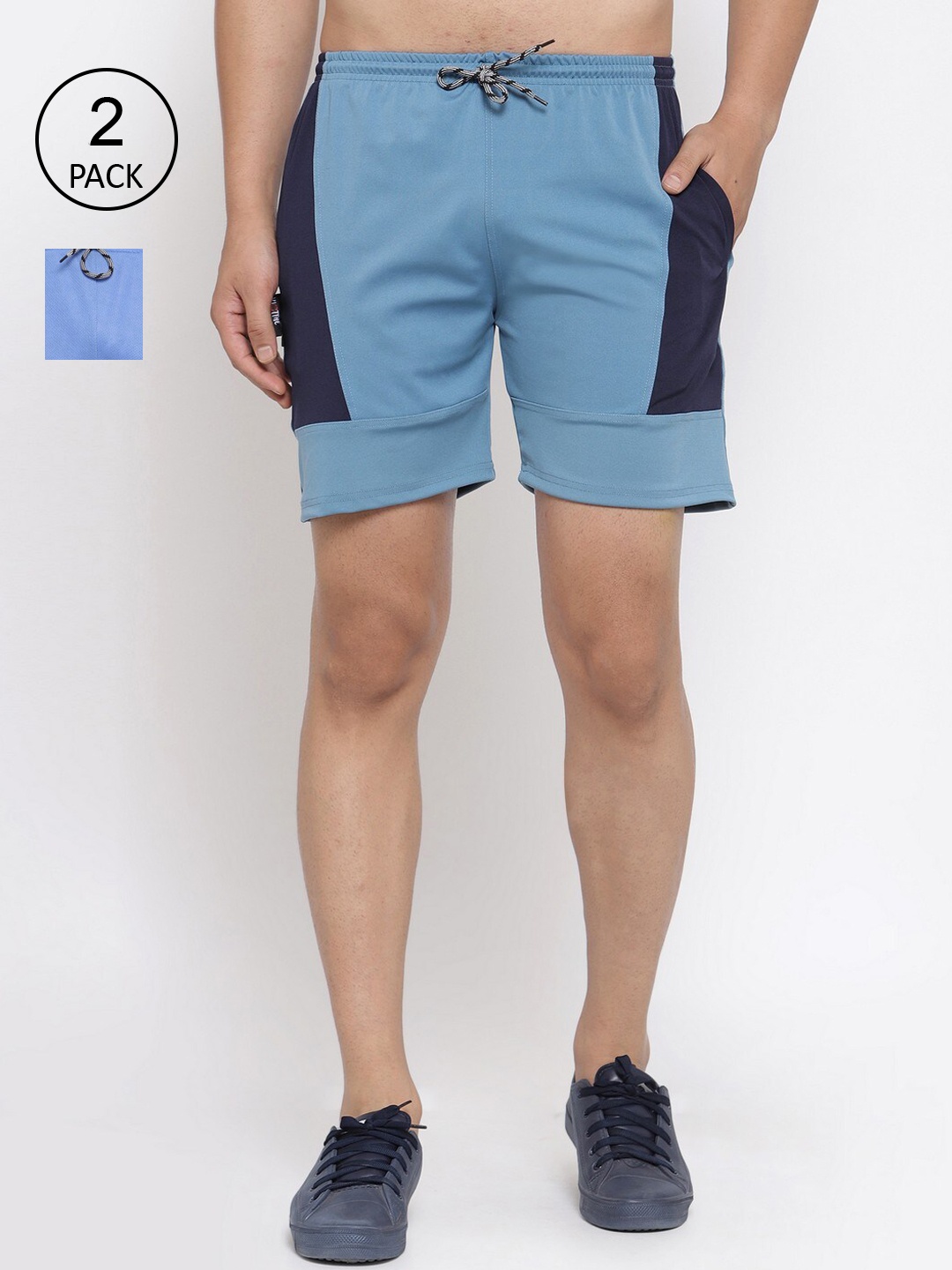 

KLOTTHE Men Pack of 2 Regular Fit Sports Shorts, Multi