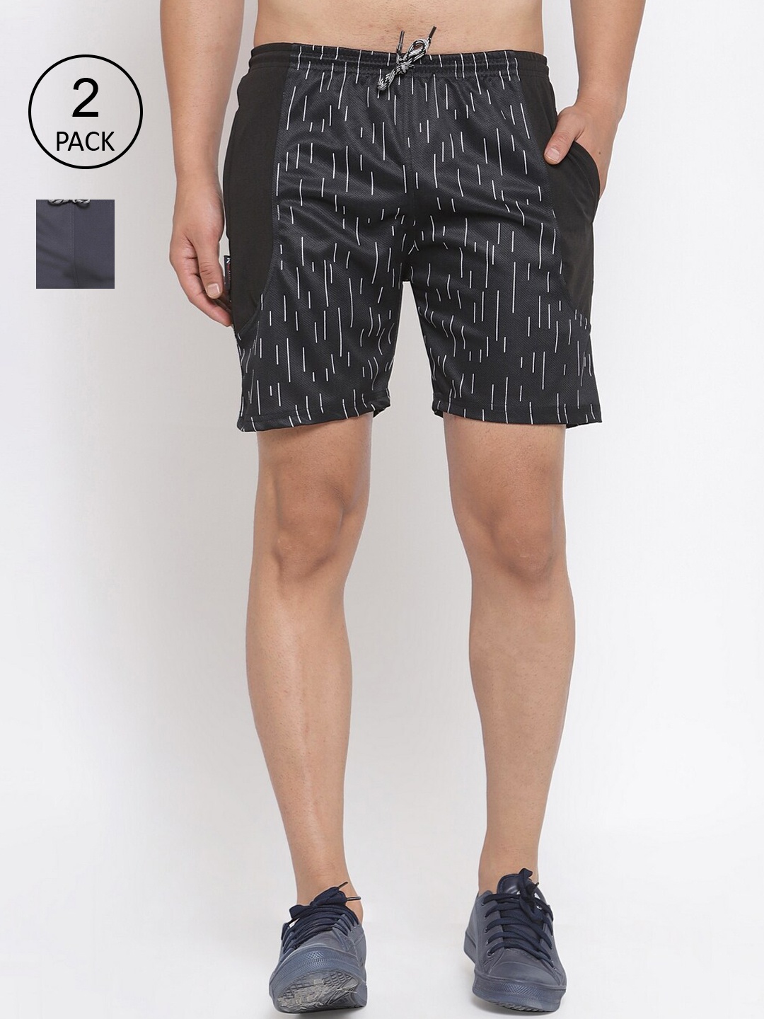 

KLOTTHE Men Pack of 2 Regular Fit Sports Shorts, Multi