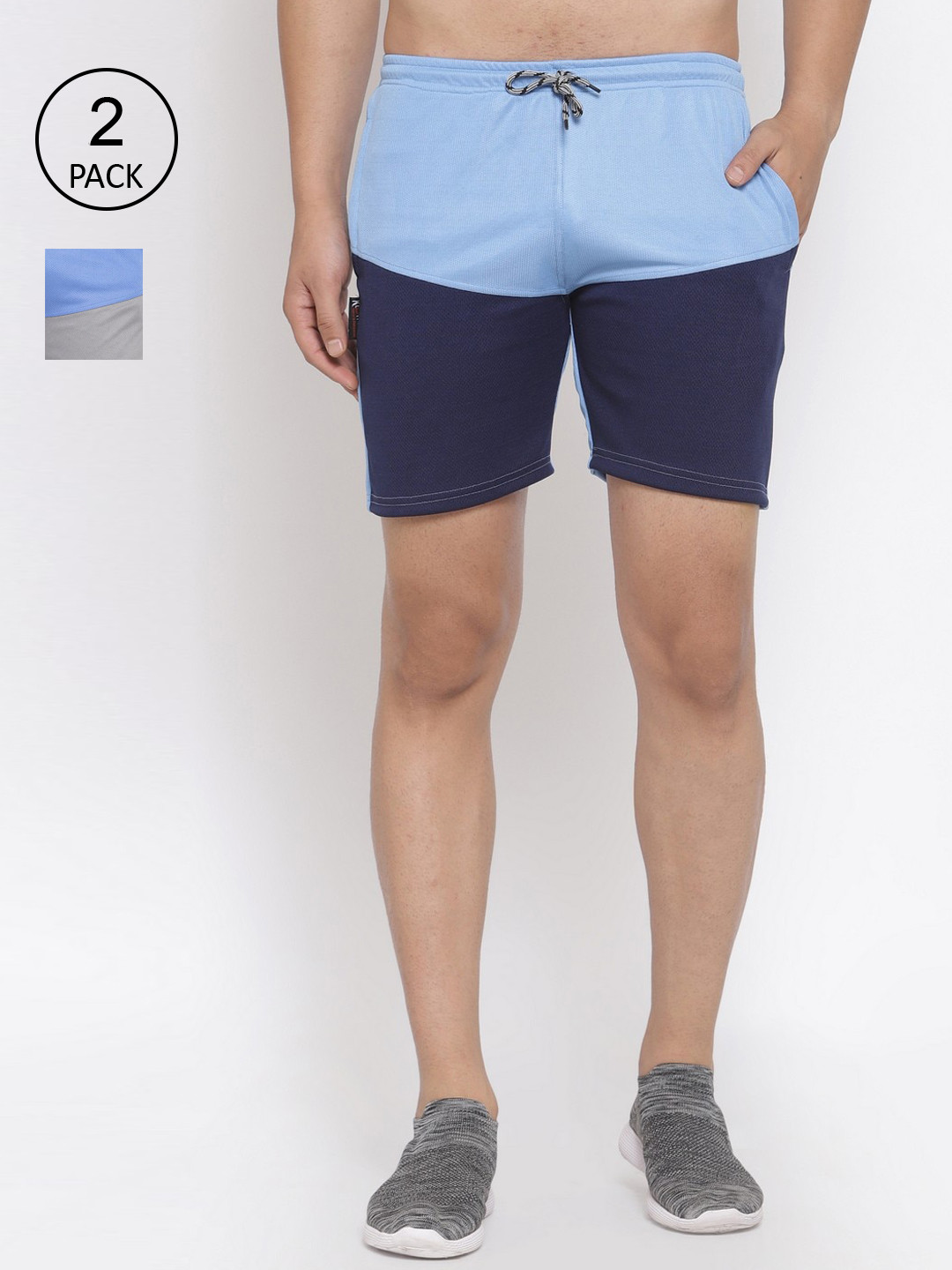 

KLOTTHE Men Pack of 2 Regular Fit Sports Shorts, Multi