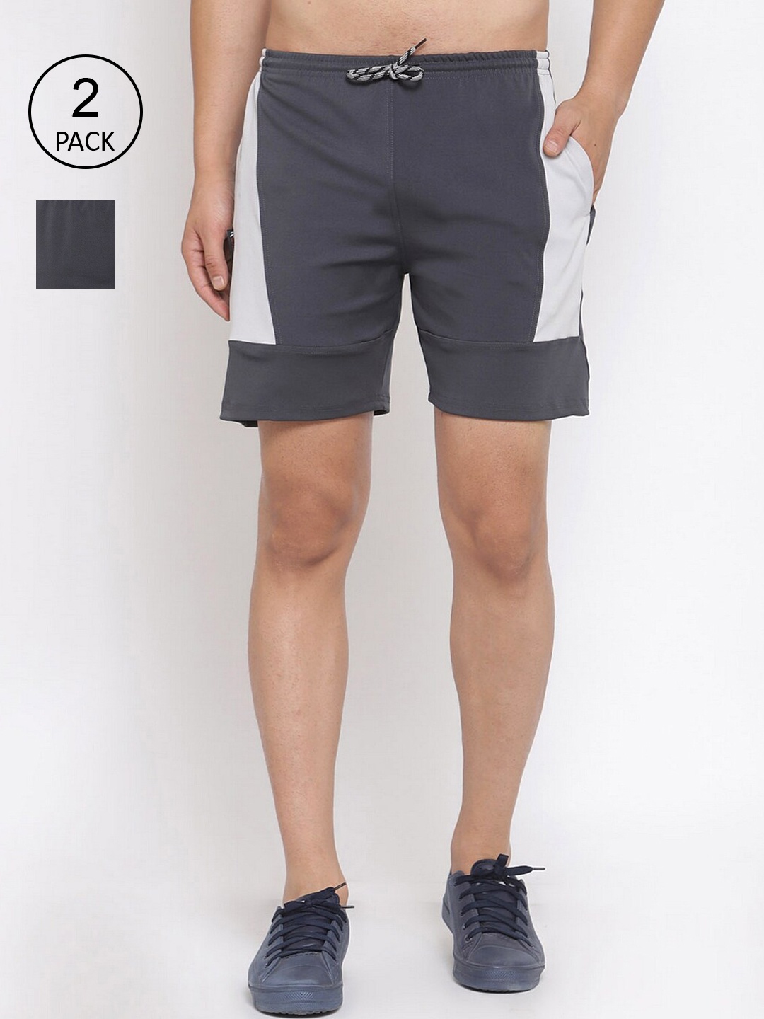 

KLOTTHE Men Pack of 2 Regular Fit Sports Shorts, Multi