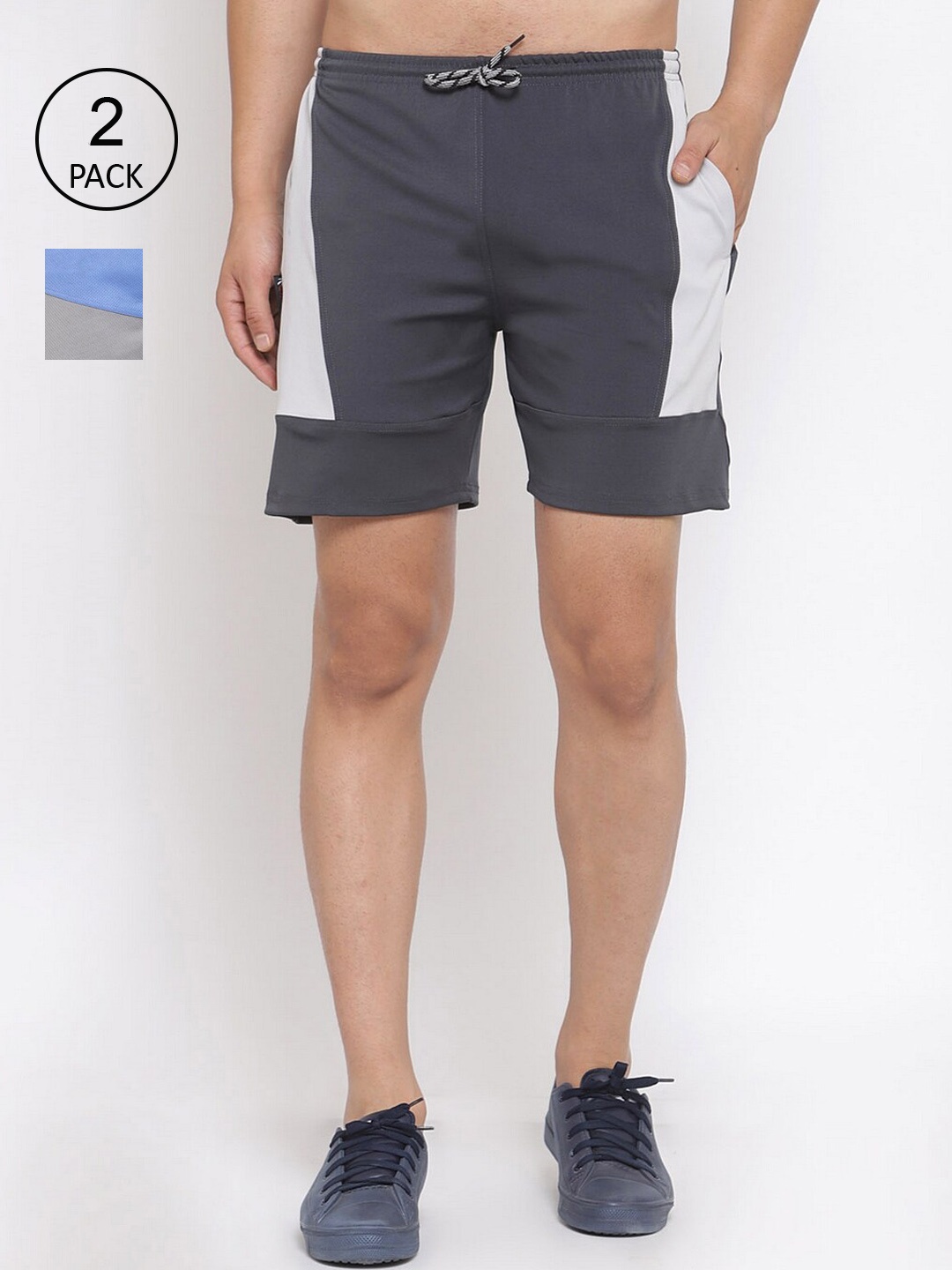 

KLOTTHE Men Pack of 2 Regular Fit Sports Shorts, Multi