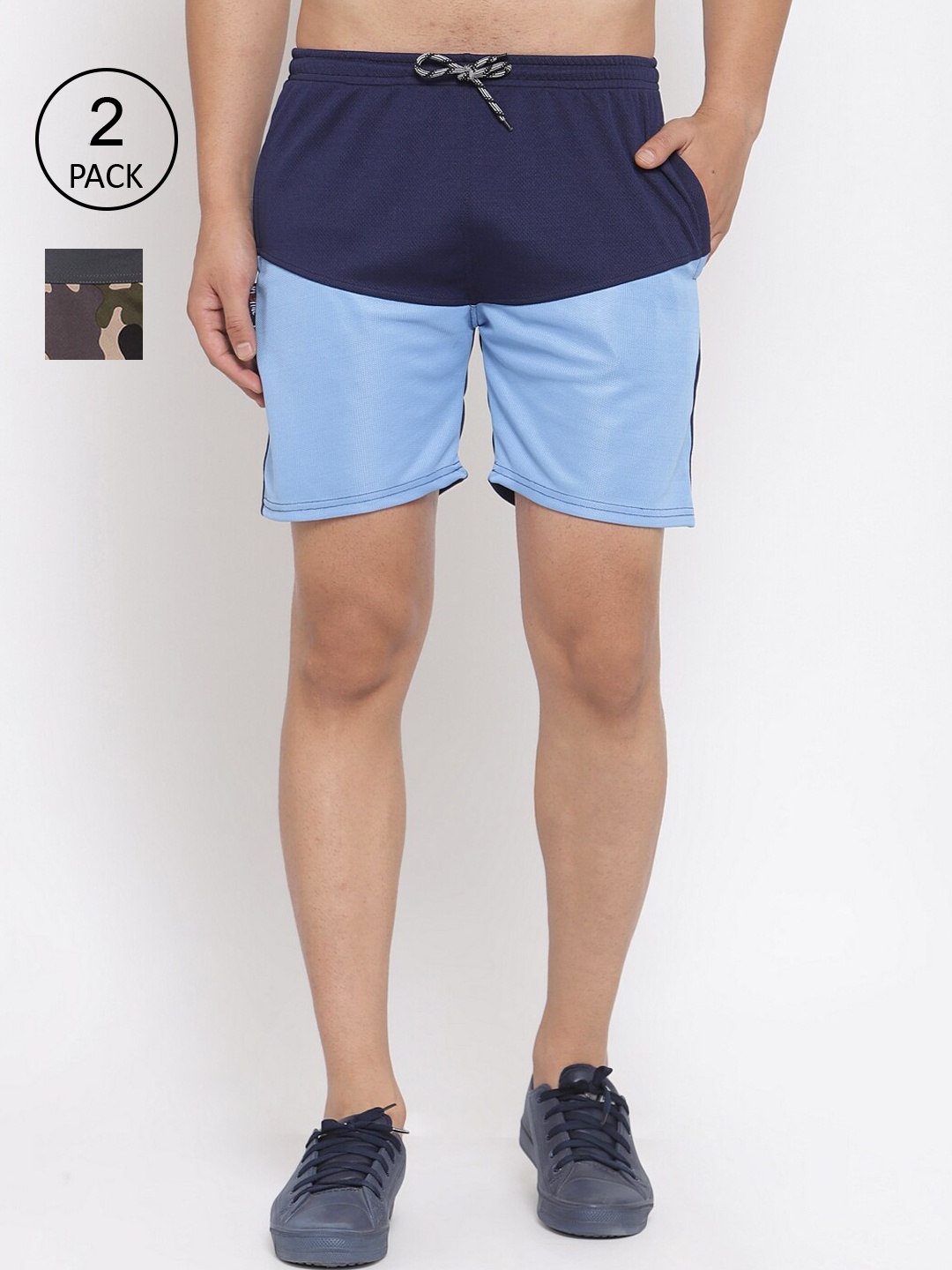 

KLOTTHE Men Pack of 2 Regular Fit Sports Shorts, Multi